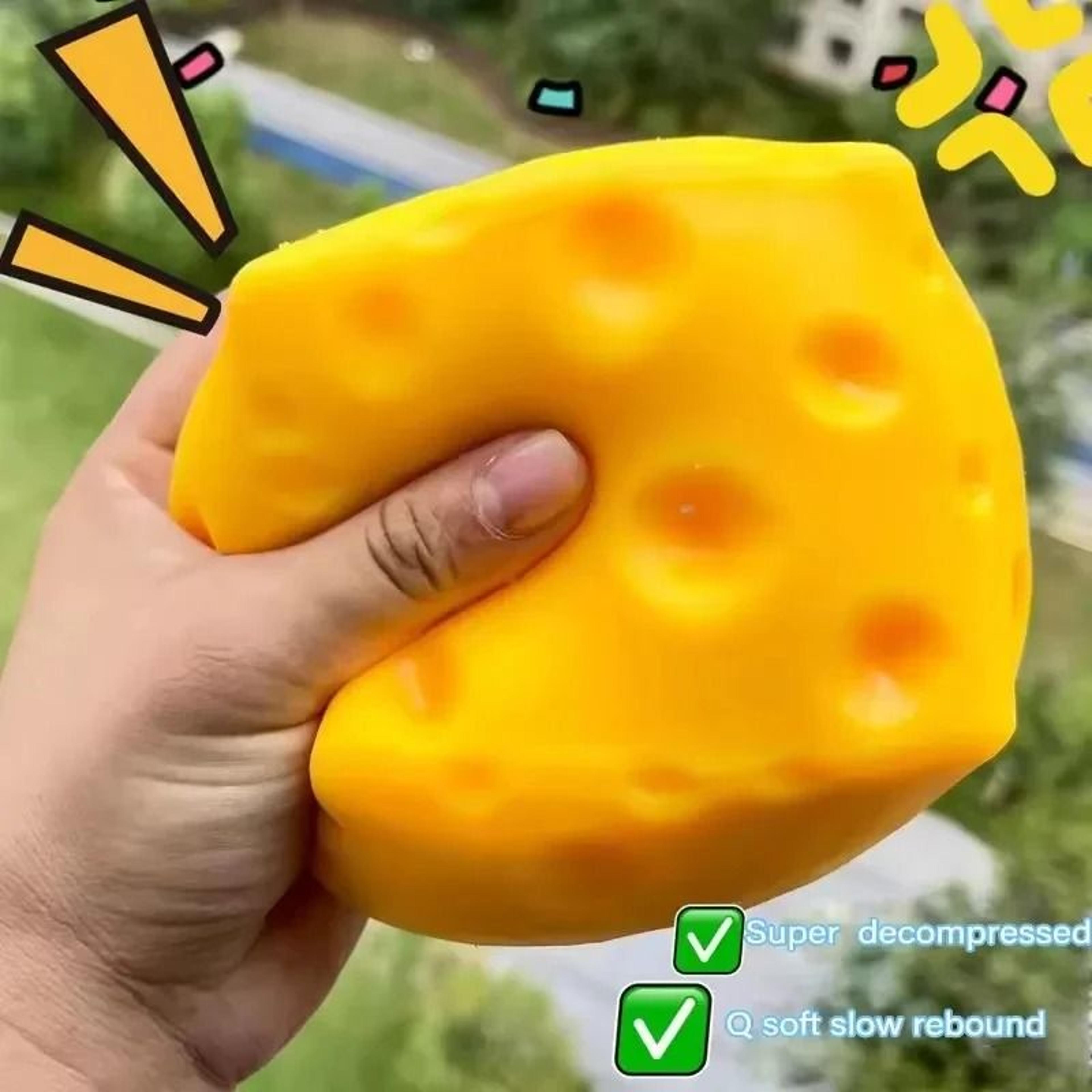 5CM Extra Large Cheese Squeeze Toy  Shapeable SlowRebound Fidget  Stress Relief Venting Ball 1