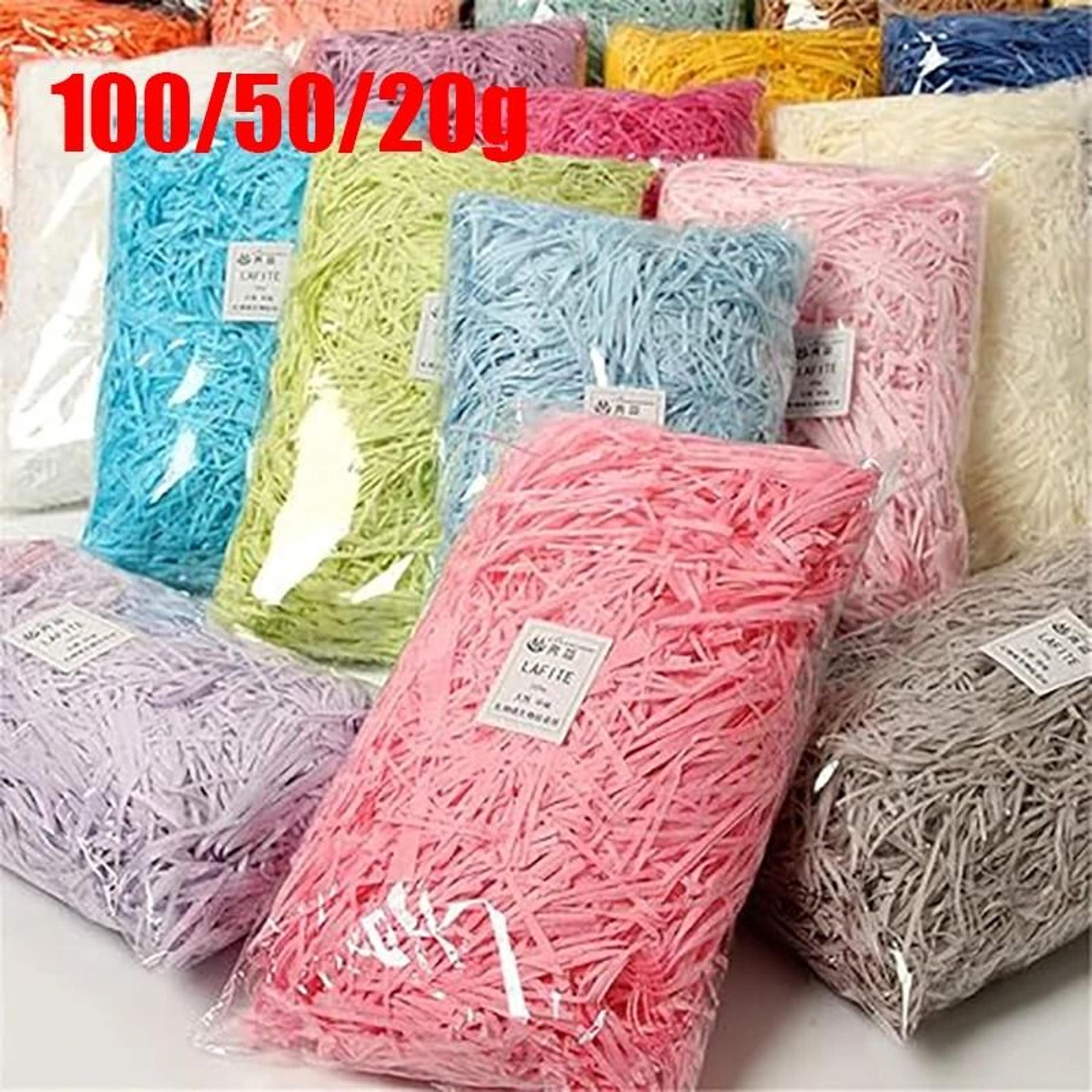 multicolored raffia paper shreds shredded crinkle confetti for diy gift box wrapping basket filling