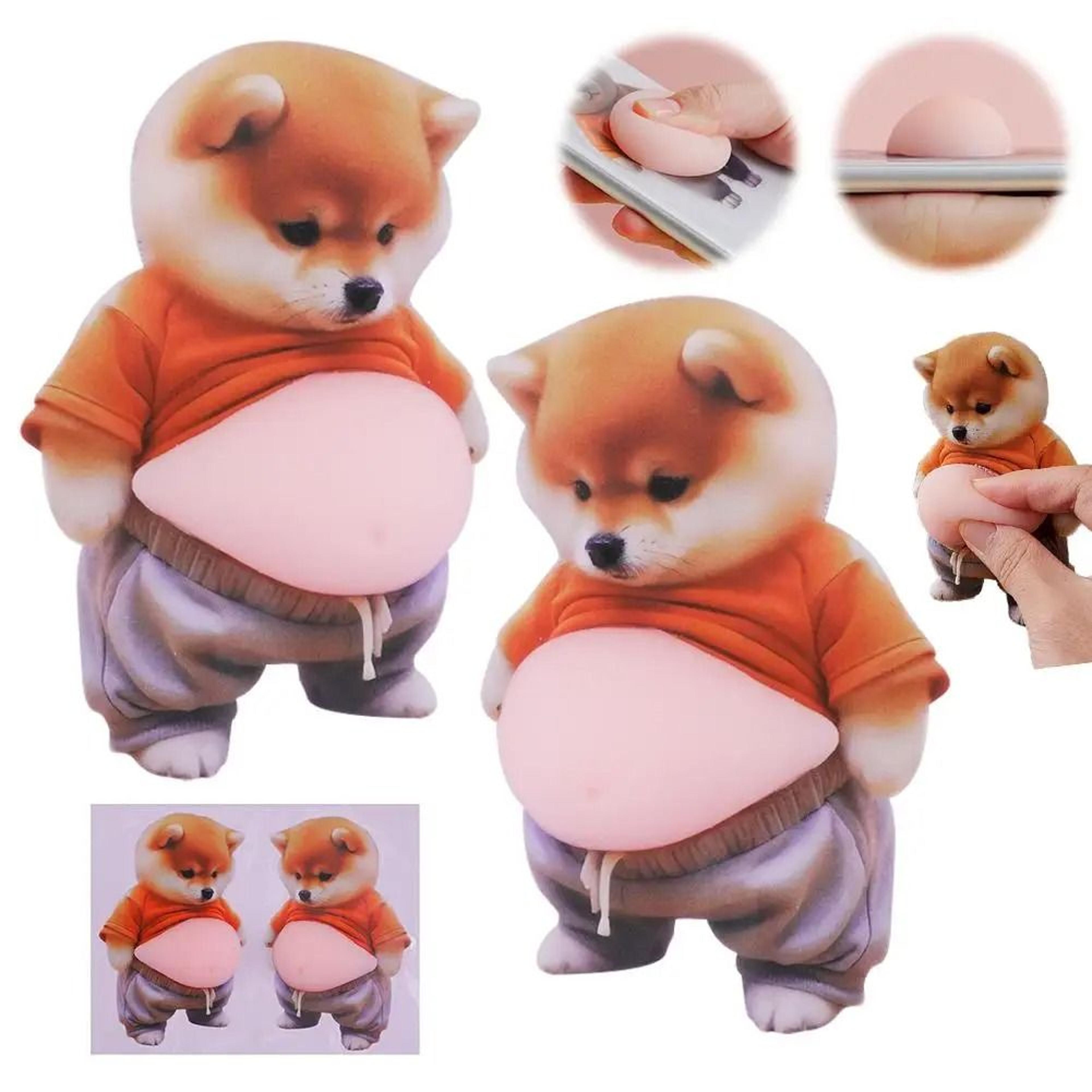 2Piece 3D Cute Chubby Shiba Inu Silicone Stickers SelfAdhesive AntiCollision Bumper Decals 1