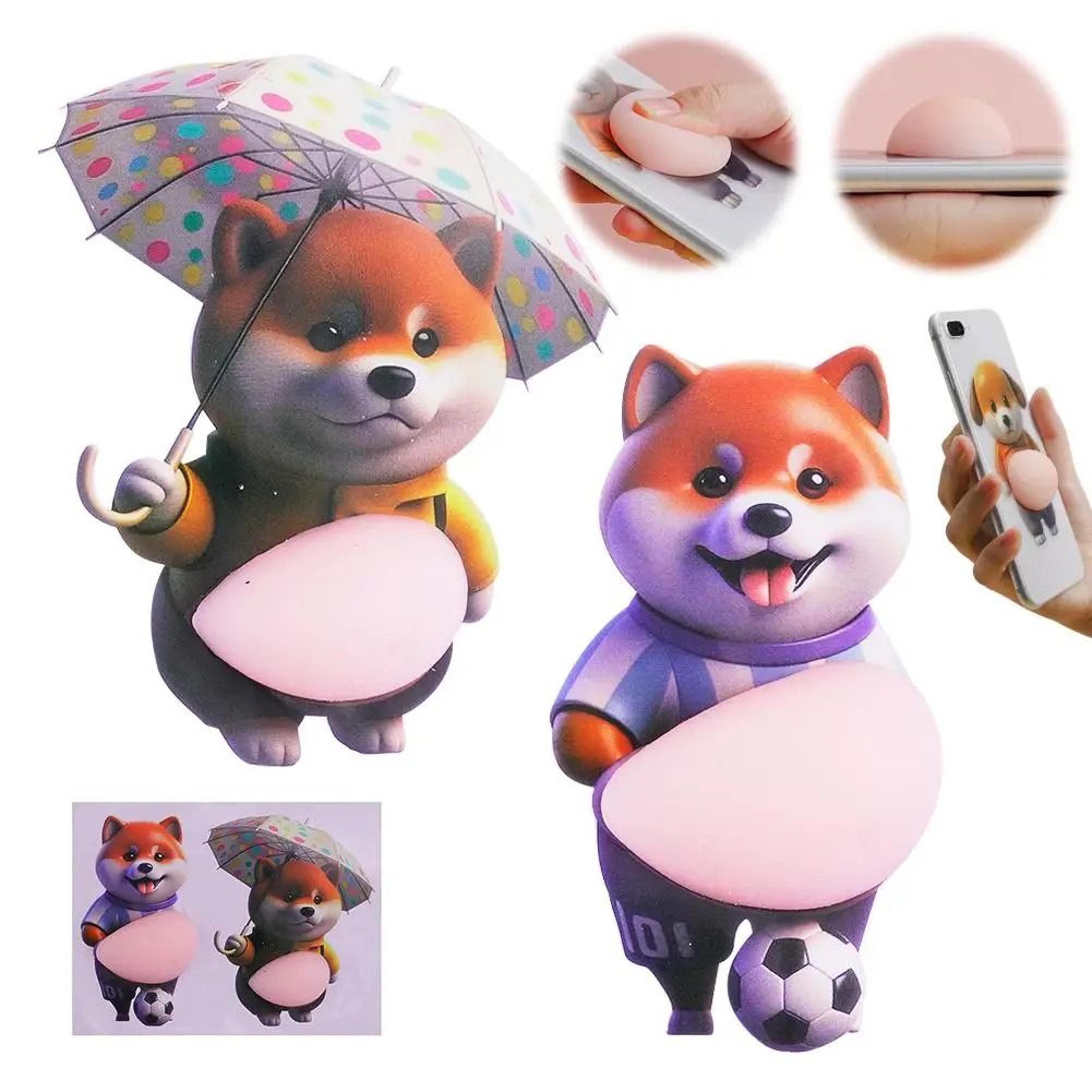 2Piece 3D Cute Chubby Shiba Inu Silicone Stickers SelfAdhesive AntiCollision Bumper Decals 8