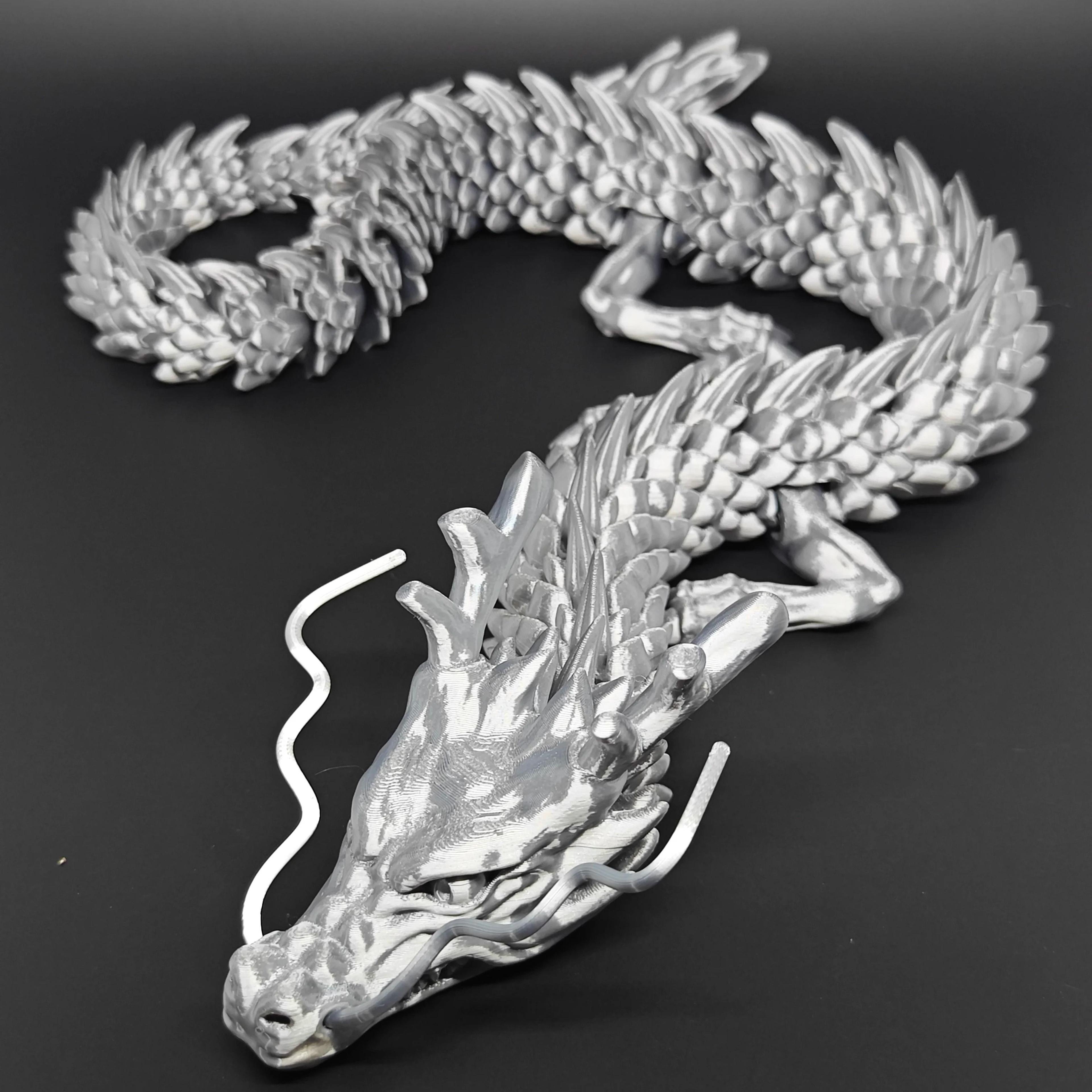 88CM 3D Printed Gem Dragon Crystal Fidget Toy Articulated Flexible Desktop Figurine Gift 4