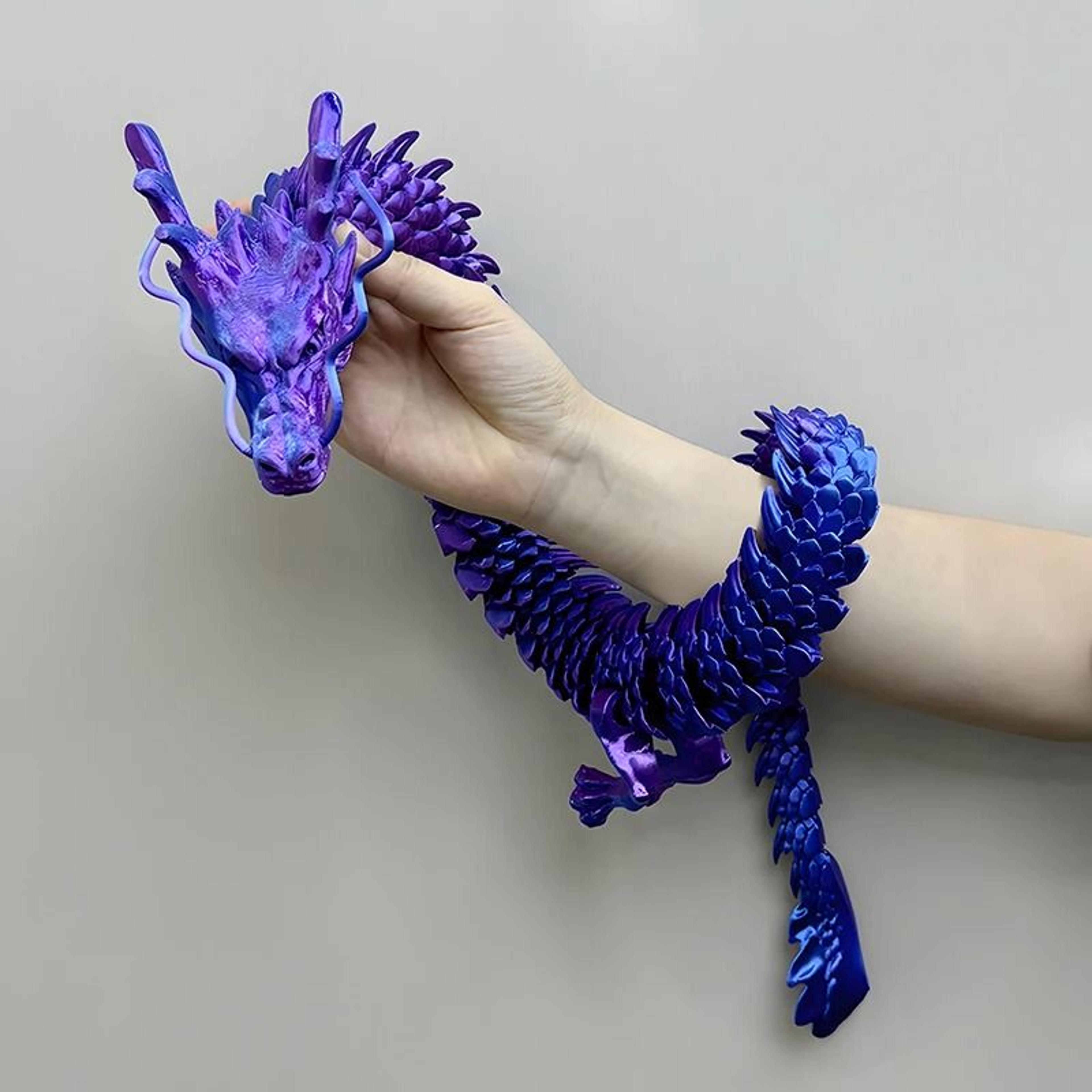 88CM 3D Printed Gem Dragon Crystal Fidget Toy Articulated Flexible Desktop Figurine Gift 7