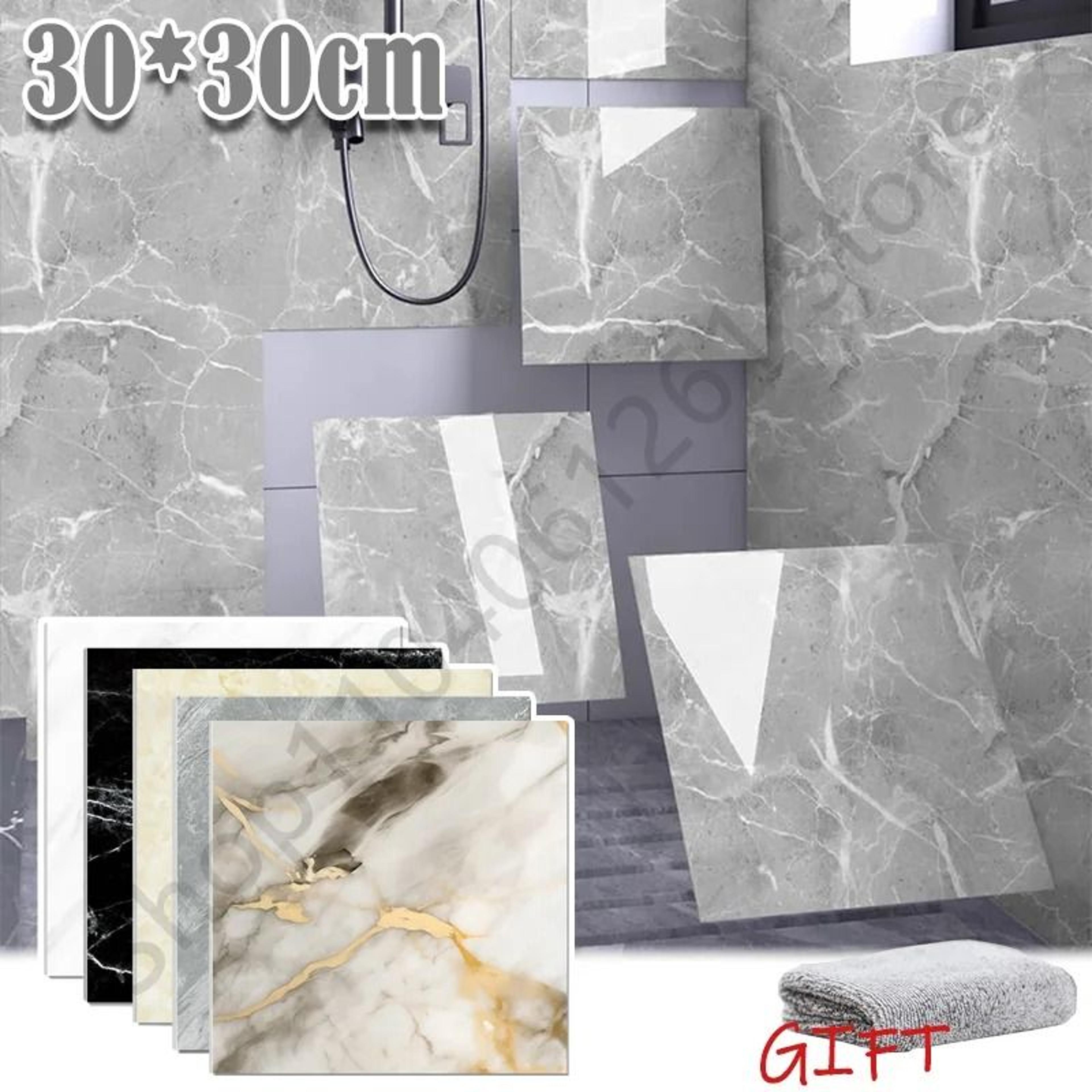 pvc marble tile wall & floor stickers self-adhesive waterproof backsplash decals for kitchen bathroom