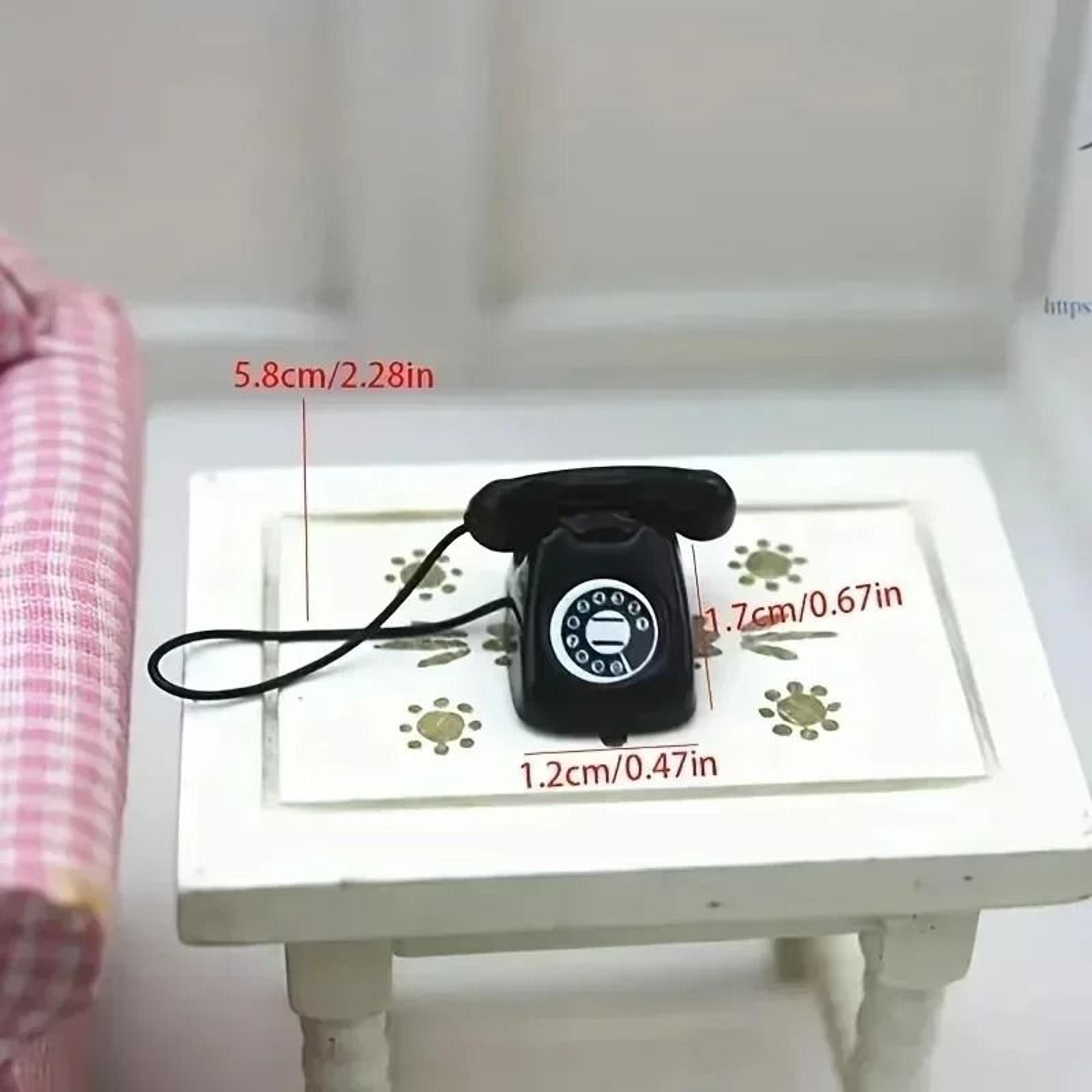 Miniature Alloy Retro Rotary Telephone Model 1 12 Scale Dollhouse Furniture Accessory Decor 5