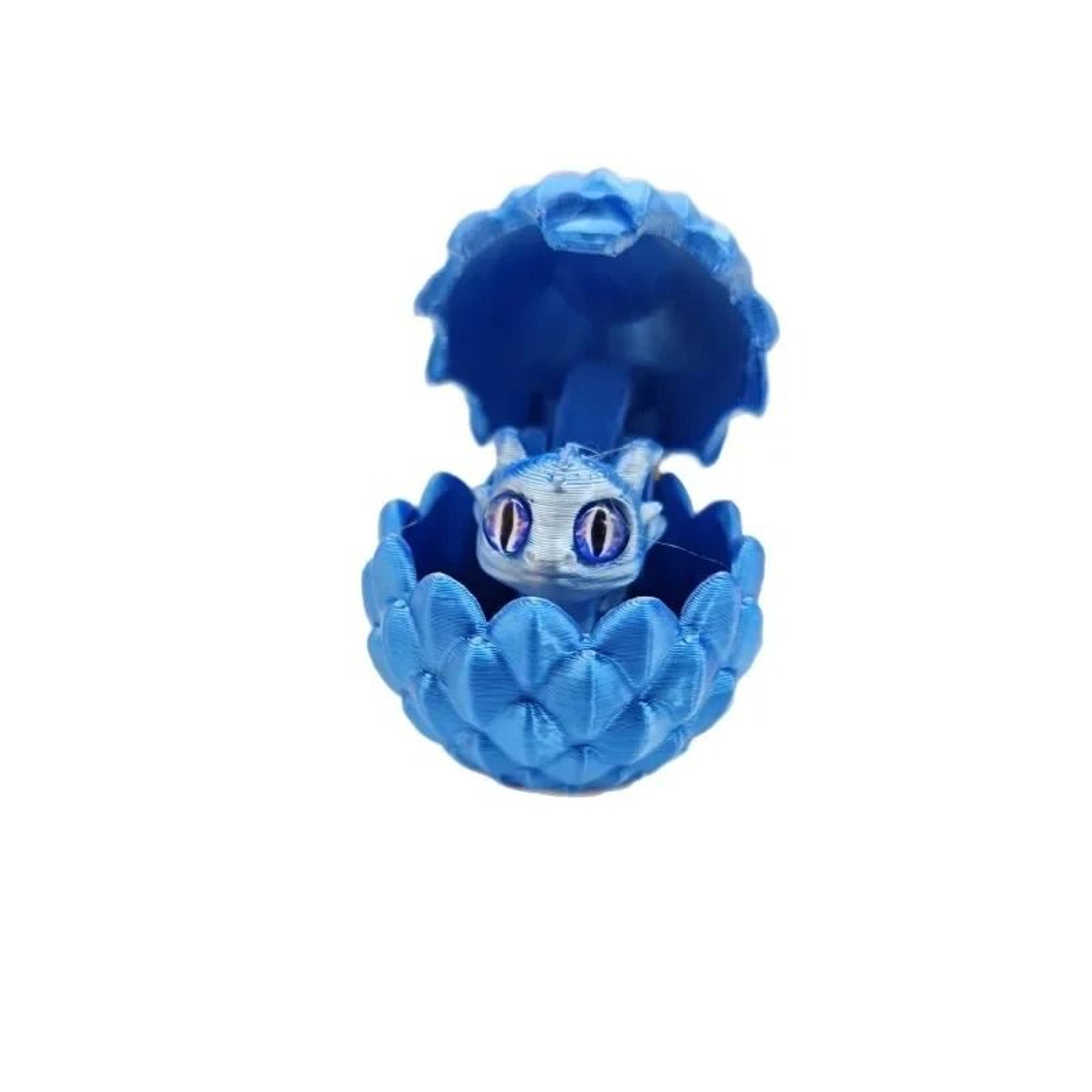 3D Printed Hatching Dragon In Egg Statue Miniature Desk Figurine Modern Home Office Decor 3