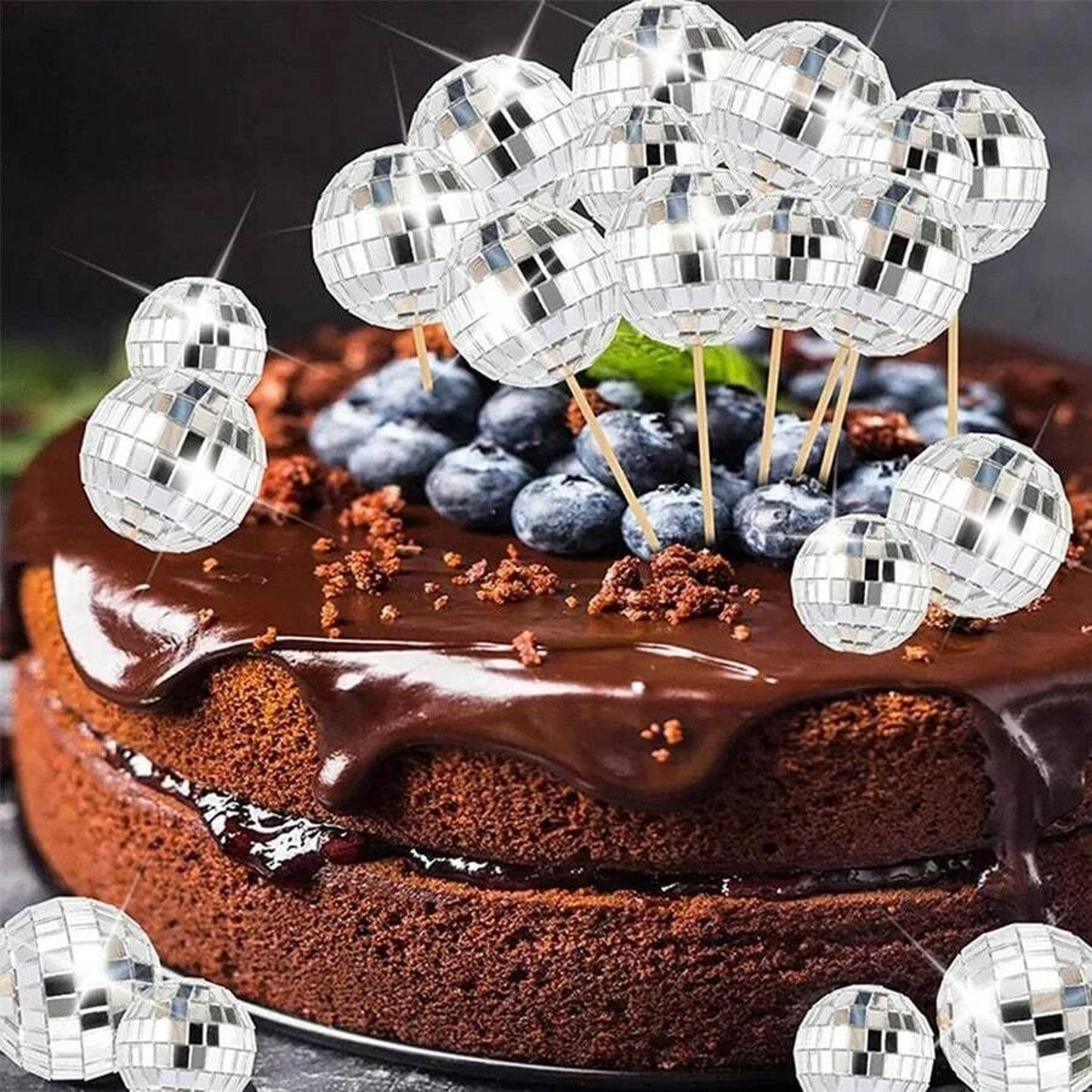 10Piece Mini Reflective Silver Glass Mirror Disco Balls Festive Cake Toppers  Event Decor 2
