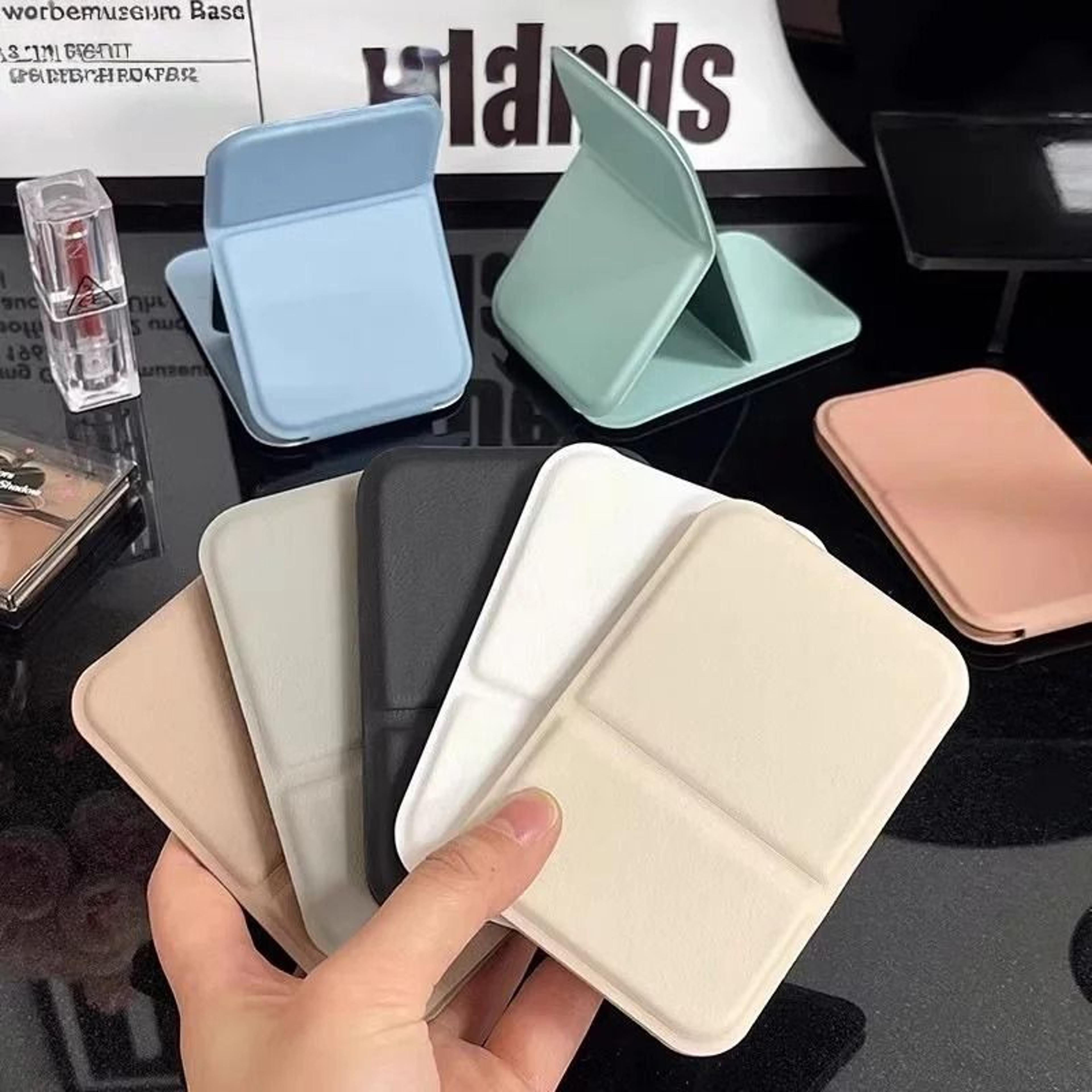 portable folding desktop makeup mirror hd mini stand-up travel vanity mirror