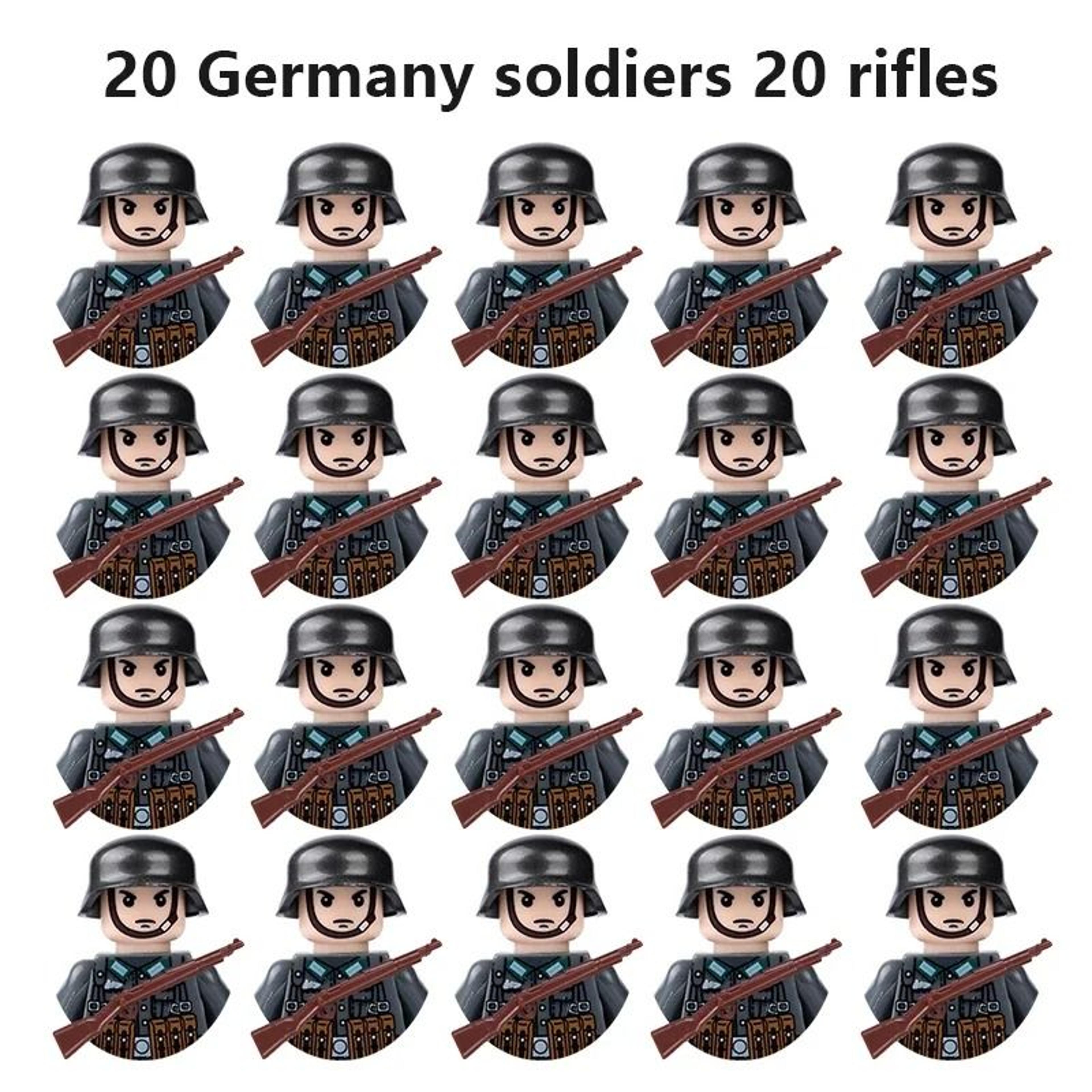 20-piece ww2 military army soldiers minifigures set custom world war ii forces building block toys