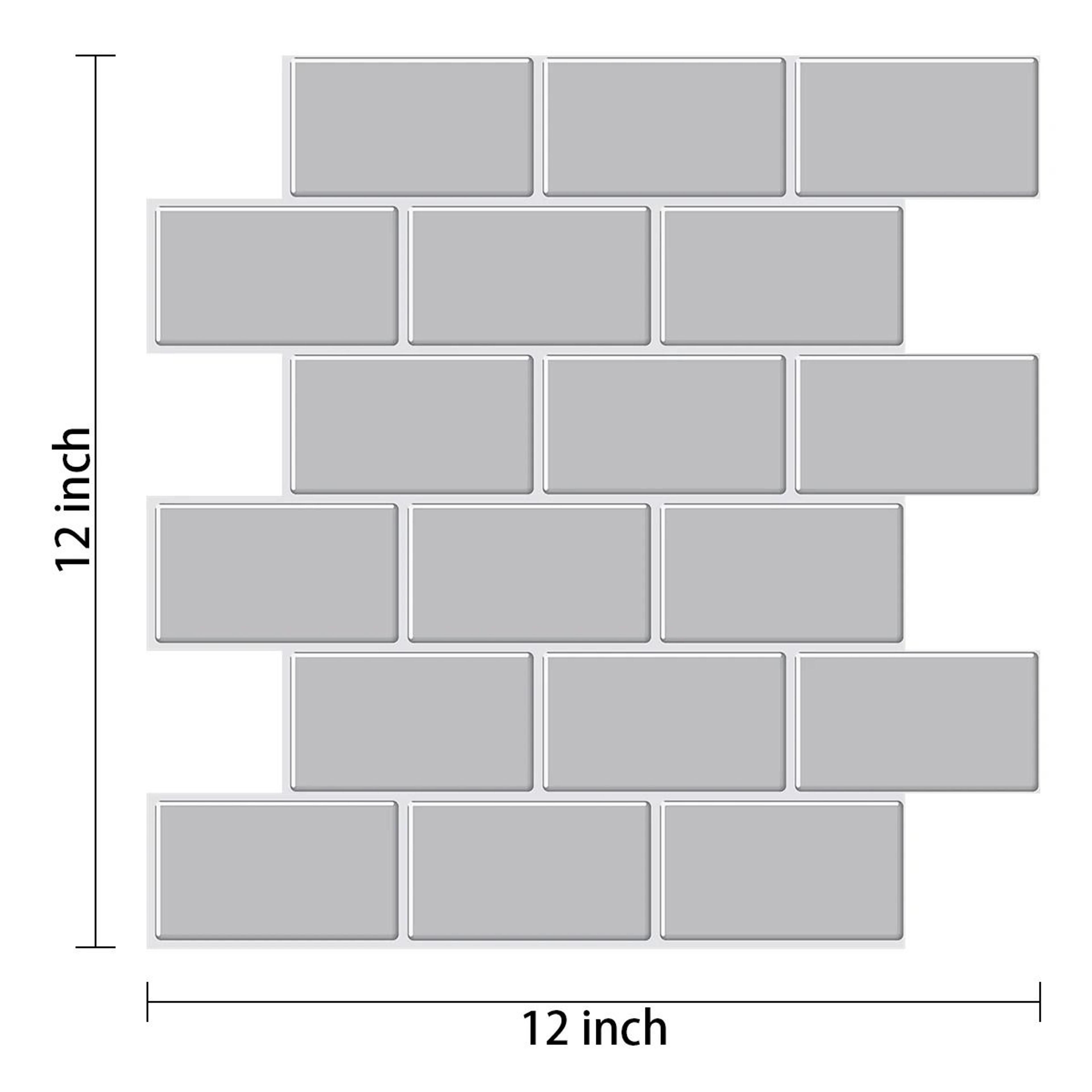 10Sheet 3D PeelandStick Subway Tile Wall Stickers Waterproof Kitchen Backsplash Vinyl Wallpaper 8