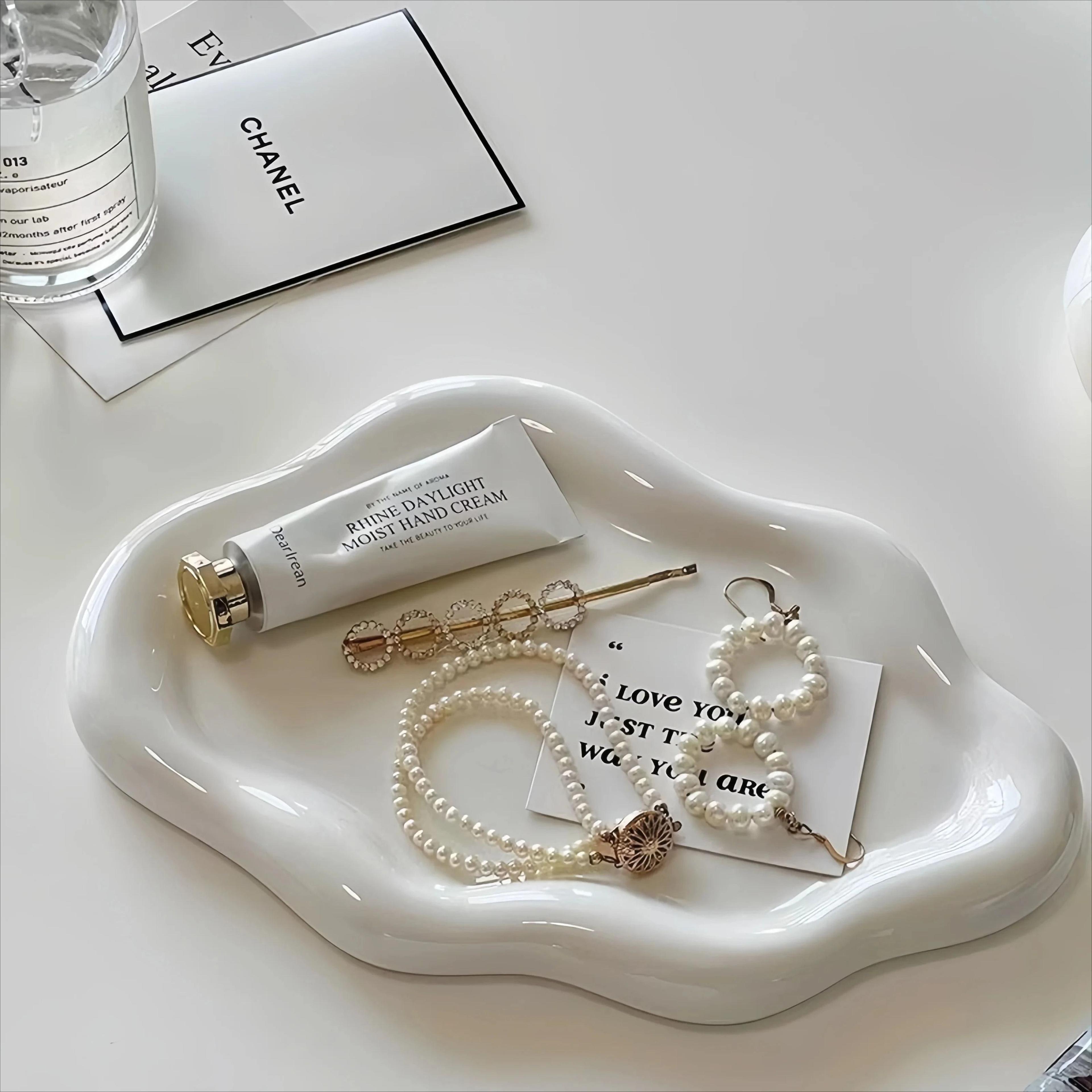 Light Luxury Plastic Jewelry Tray Vanity Display Plate  Photography Prop 2