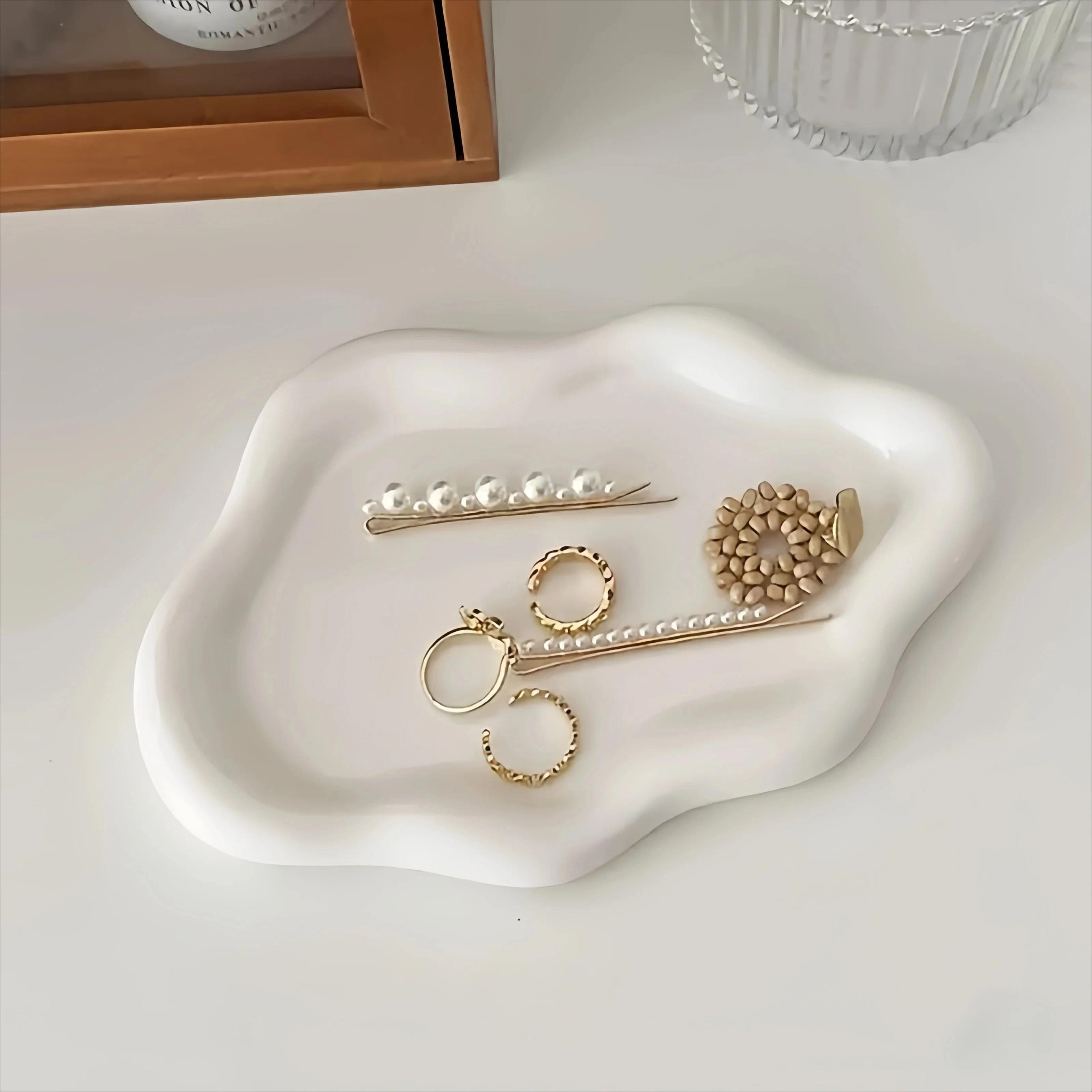 Light Luxury Plastic Jewelry Tray Vanity Display Plate  Photography Prop 5