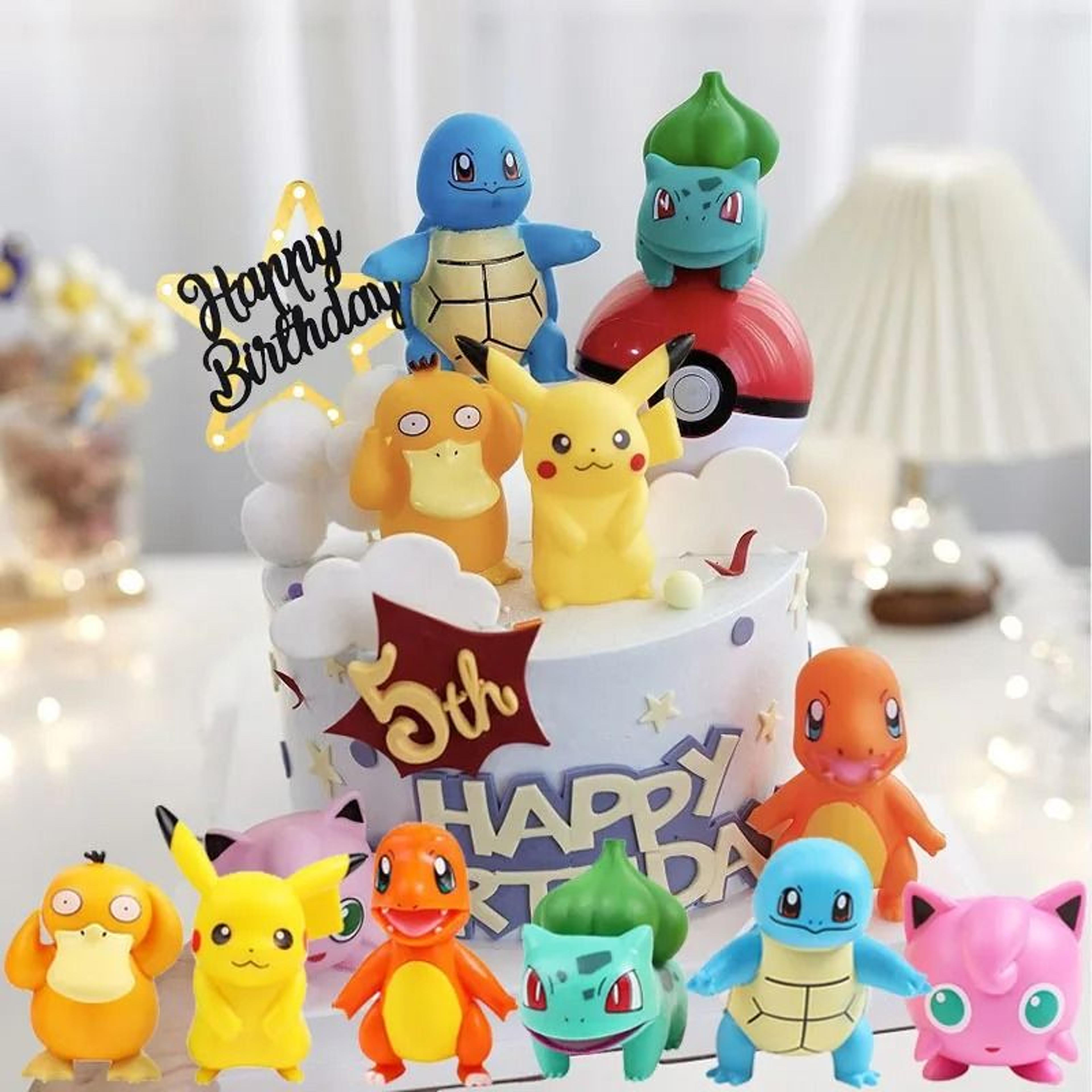 pokemon cake decoration set pikachu figure & poke ball birthday party topper