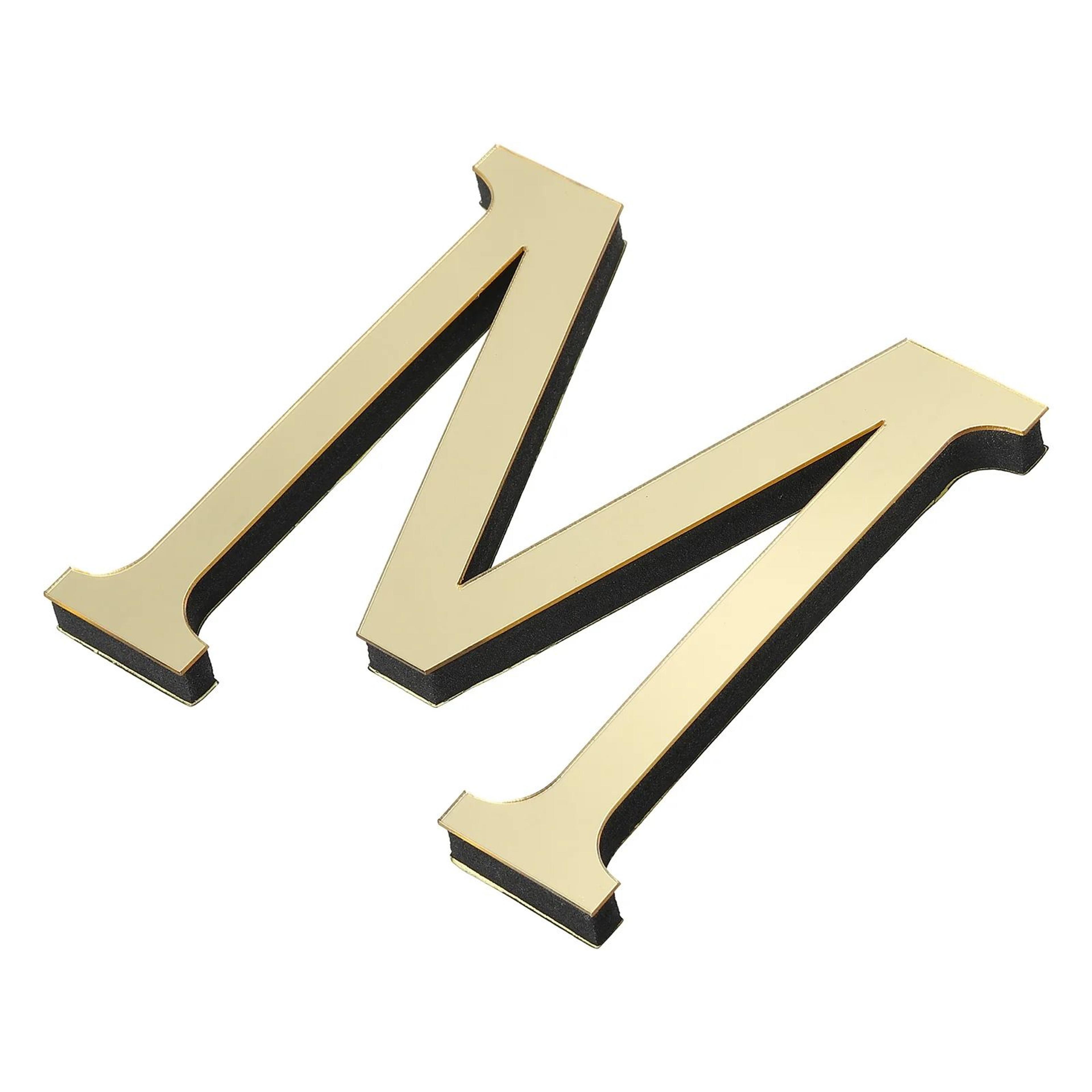 10cm 3D Mirror Acrylic Wall Sticker 26 Letters SelfAdhesive Gold Decals 18