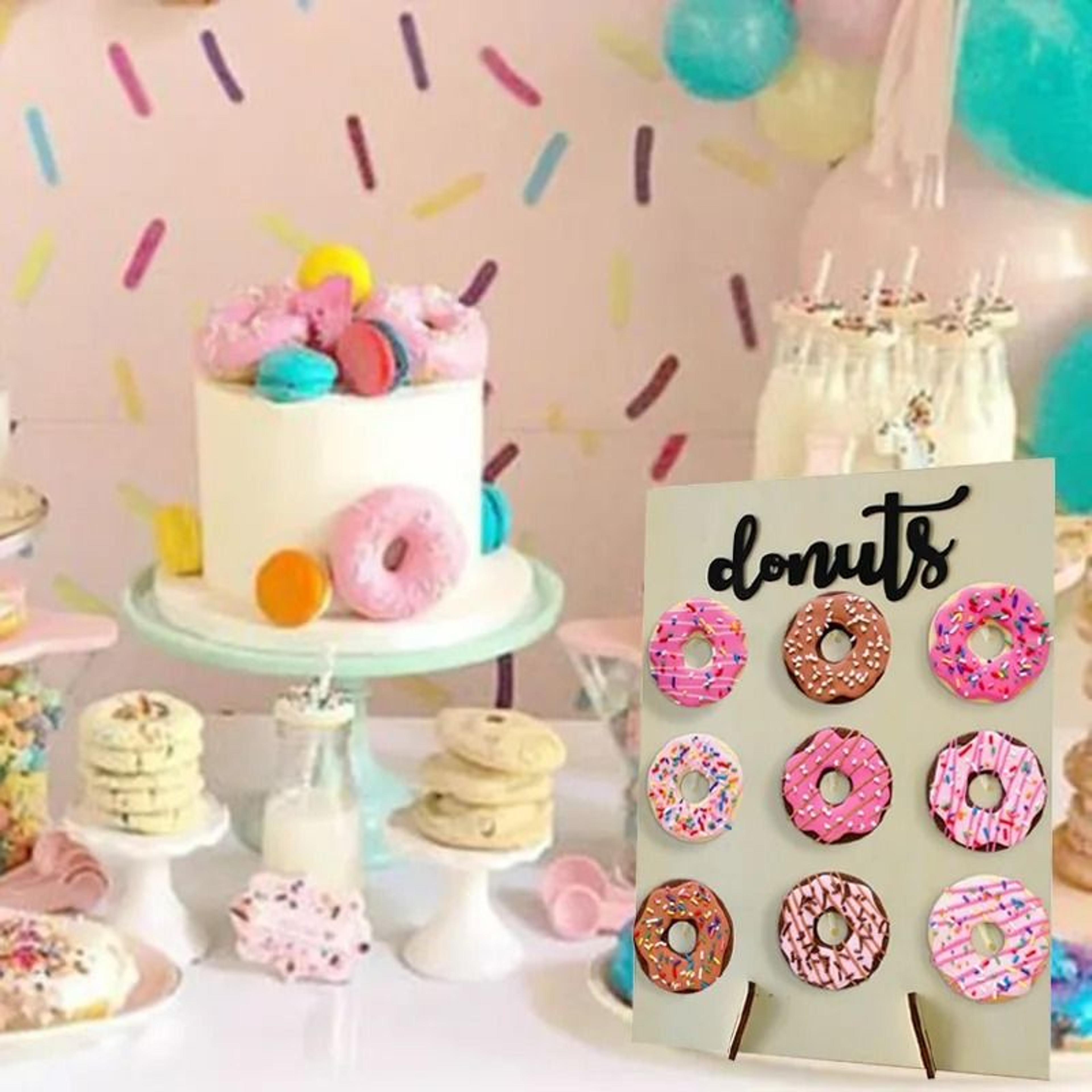 Wooden Donut Stand Table Display Holder For Weddings  Baby Showers 4