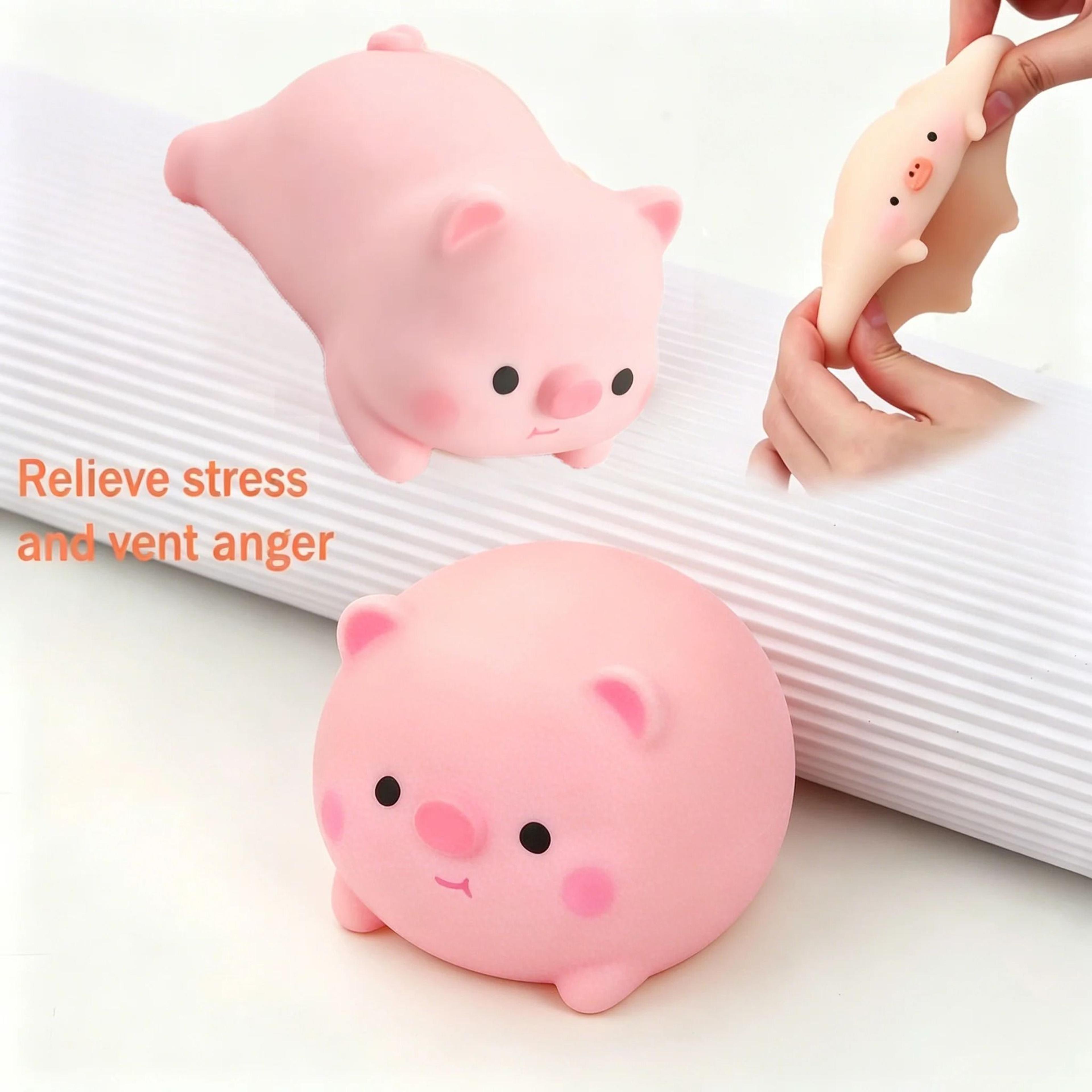 cute pink pig squeeze toy kawaii piglet stress relief fidget desk decor