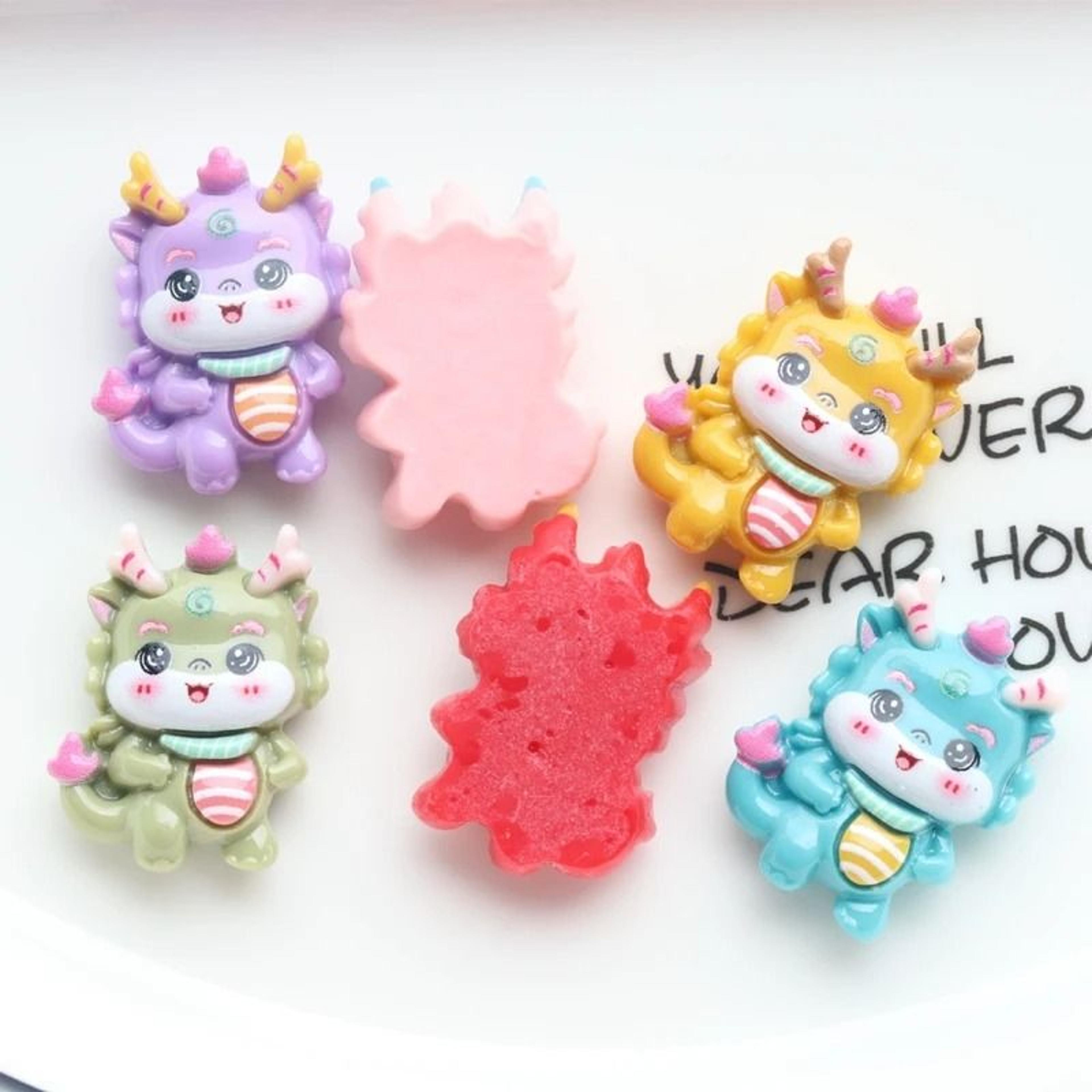 10Pcs Mini Cute Cartoon Dinosaur Flatback Resin Cabochons For DIY Crafts 2