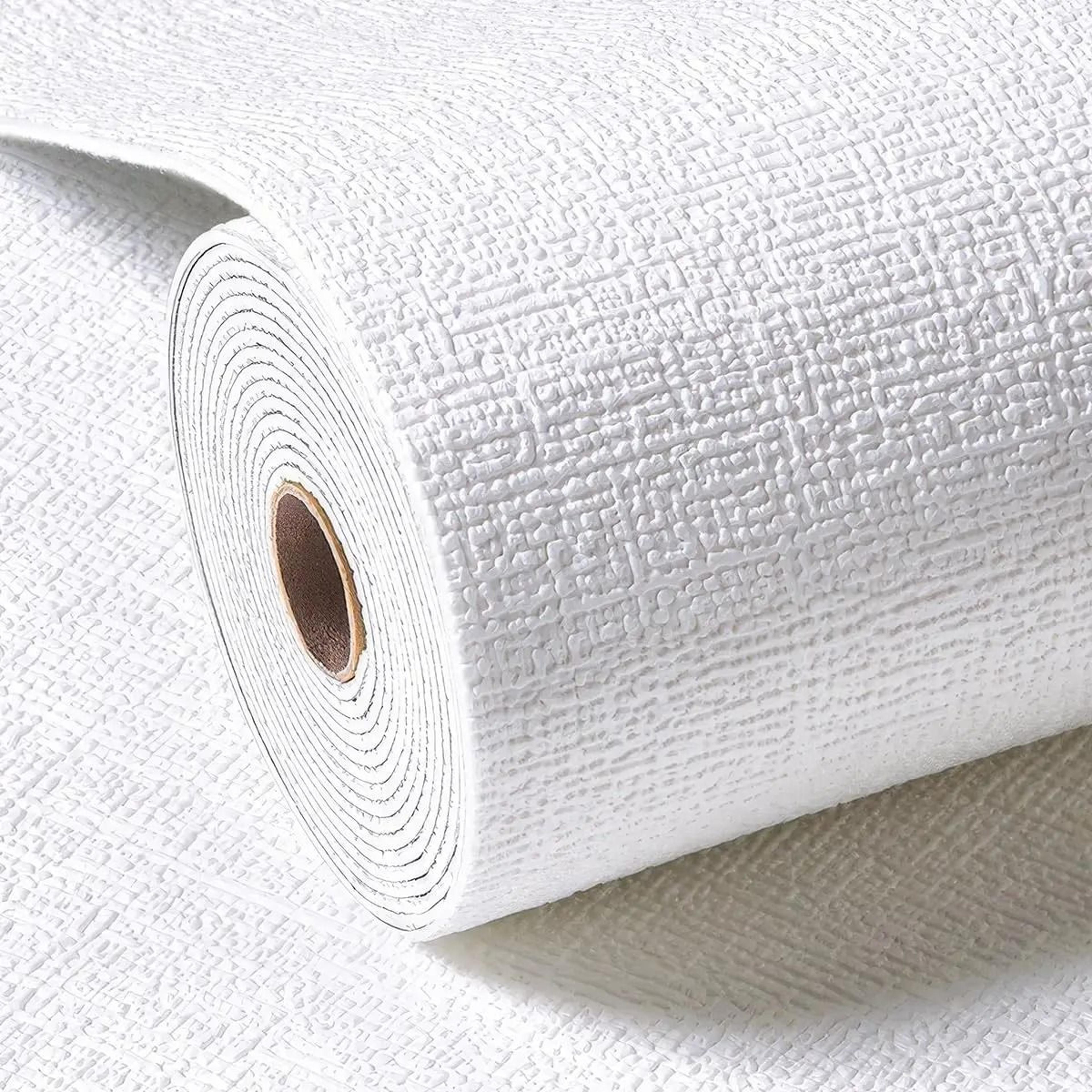 50cm X 10m PVC Solid Color Thickened Linen 3D Foam SelfAdhesive Wallpaper 0