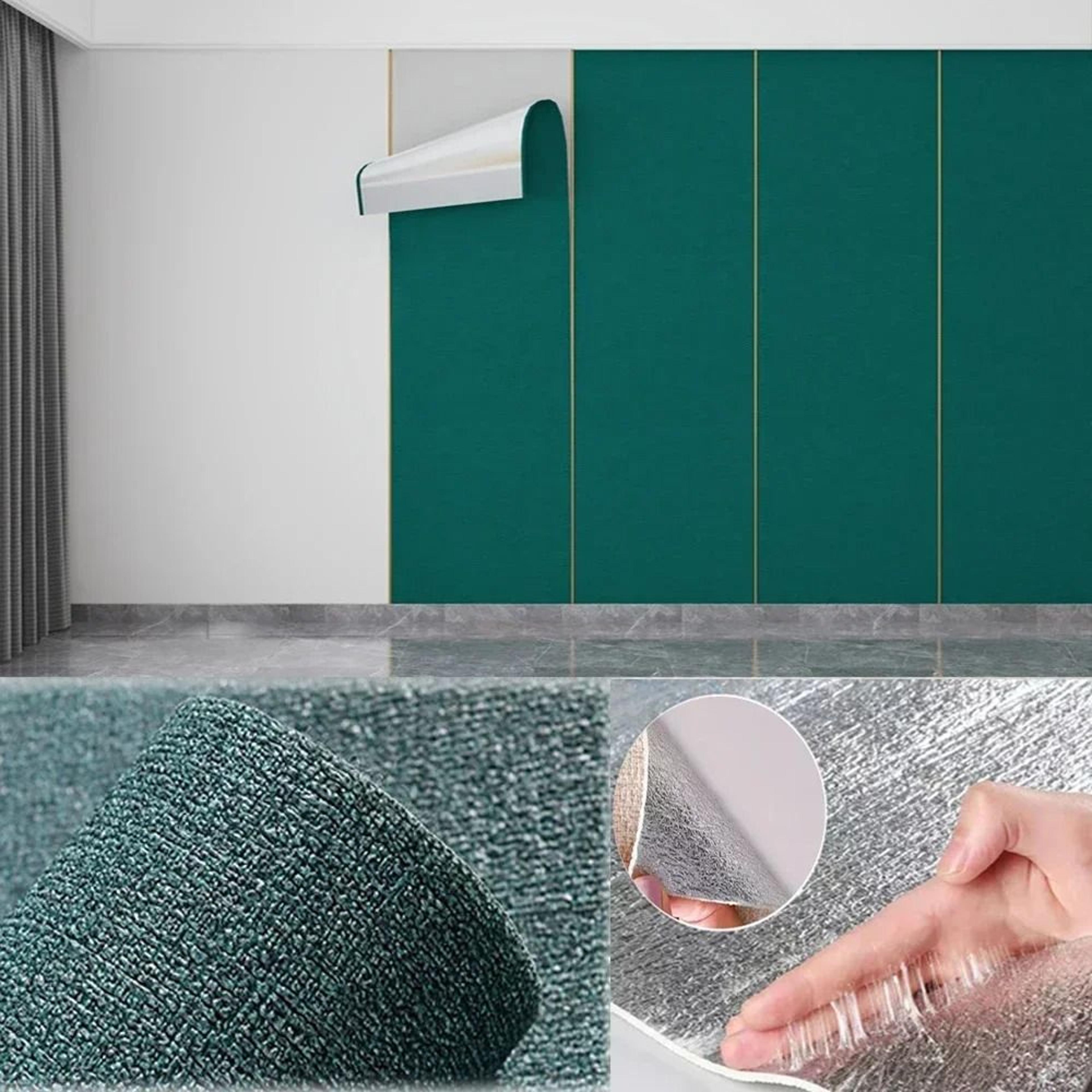 50cm X 10m PVC Solid Color Thickened Linen 3D Foam SelfAdhesive Wallpaper 9
