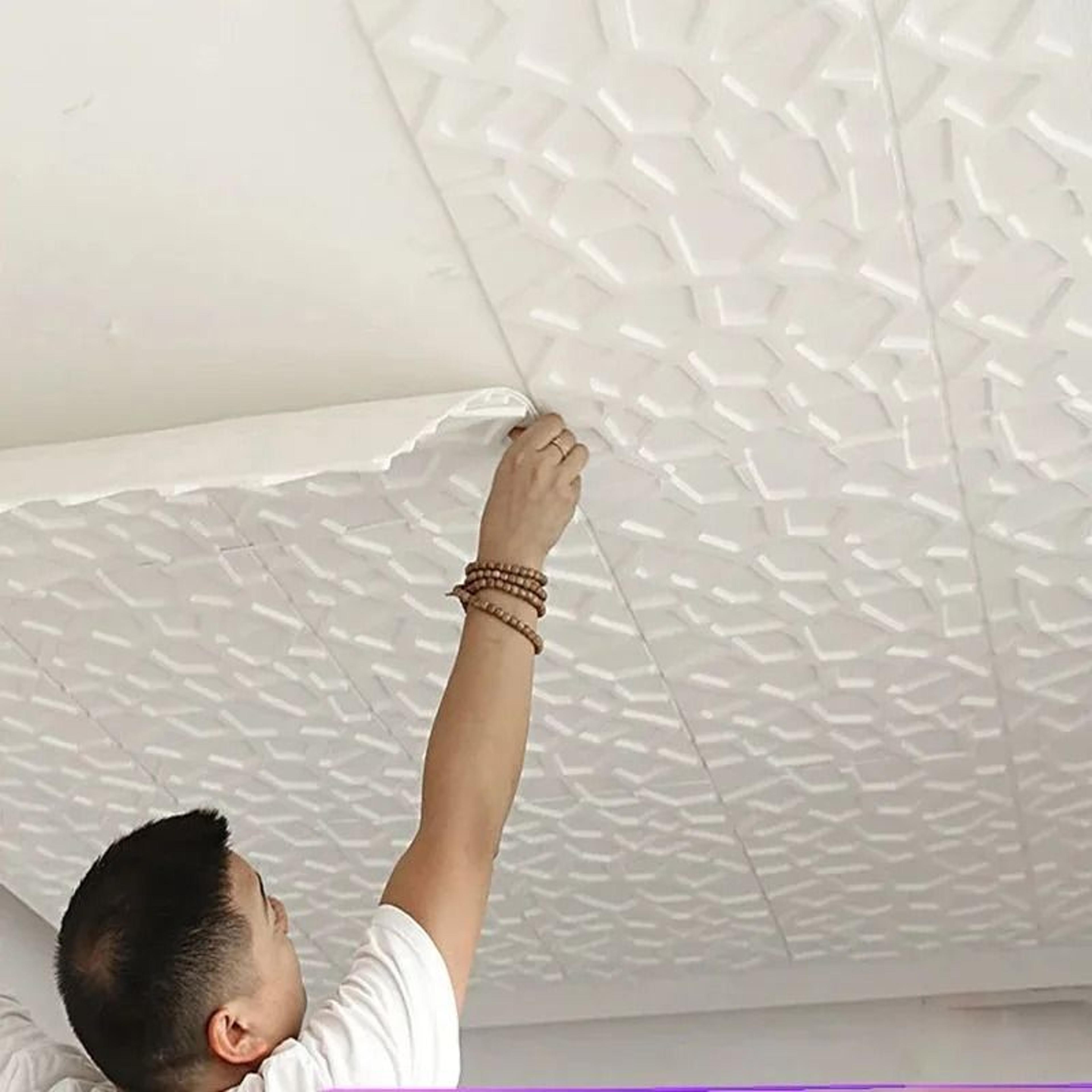 35x35cm 3D SelfAdhesive Ceiling  Wall Sticker Panels Peel  Stick Waterproof Decor 2