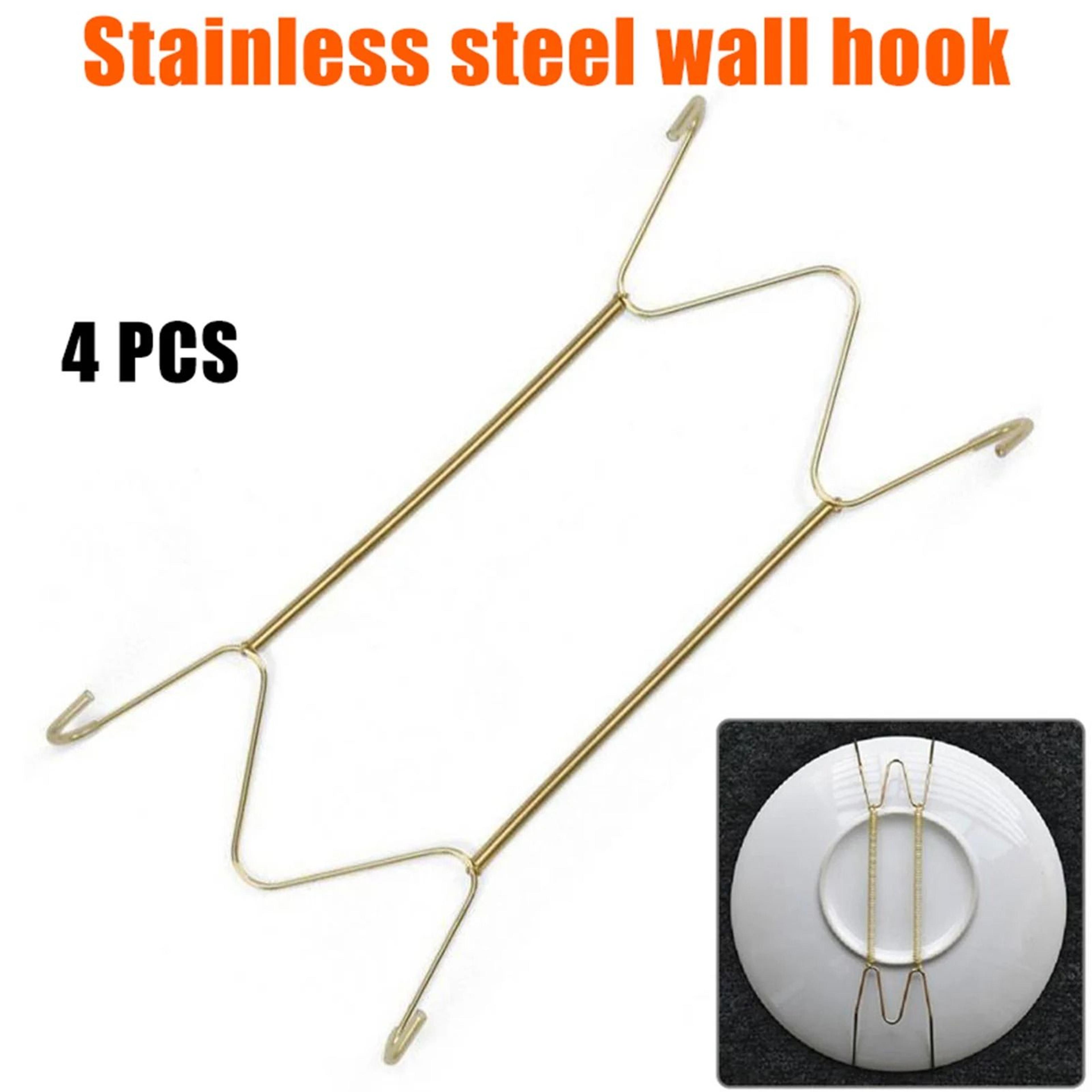 4pcs invisible plate hangers holder set wire wall hooks for decorative antique china