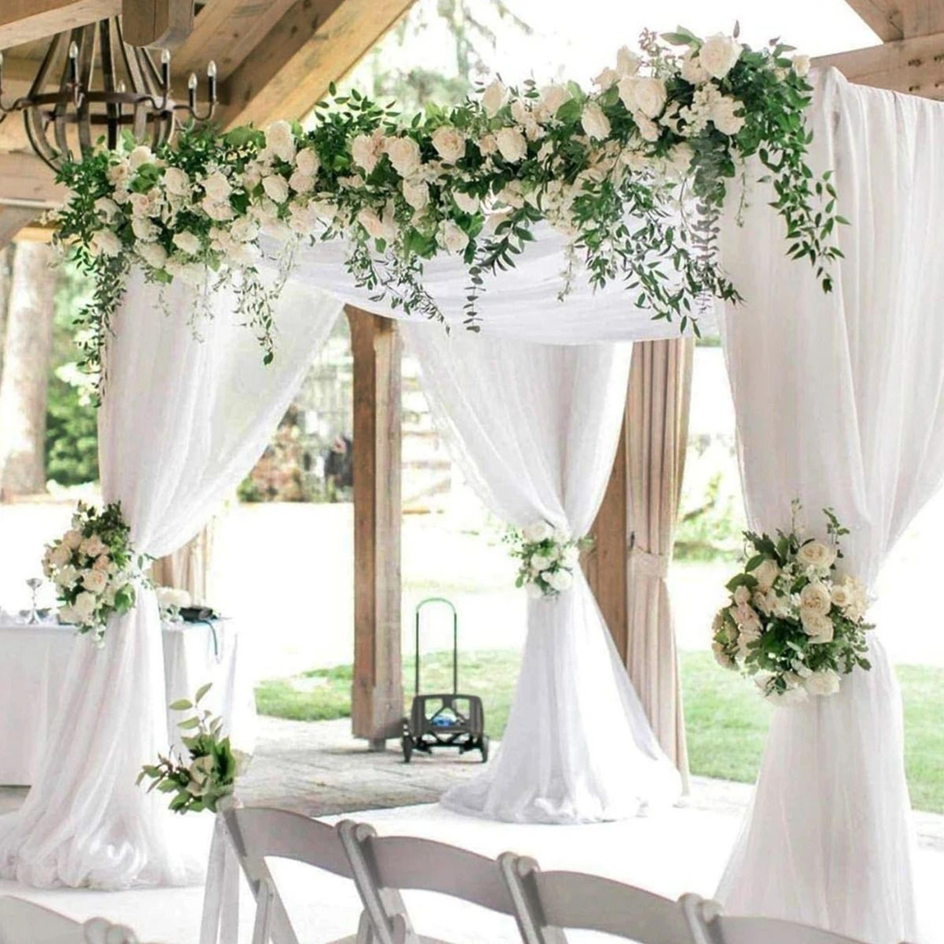 Sheer Crystal Wedding Tulle Roll Organza Fabric For Backdrop Decor  Chair Sashes 4