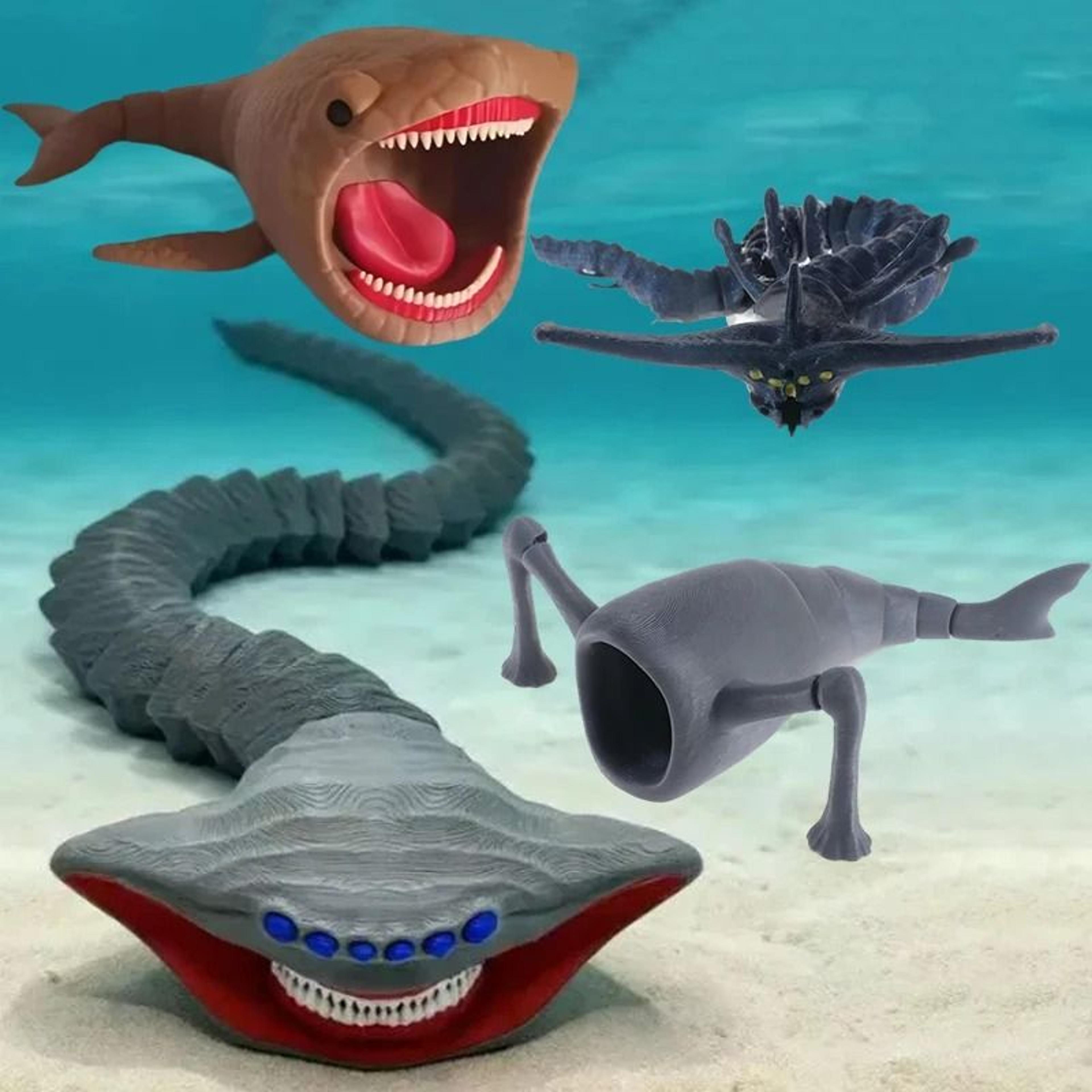 3d printed deep sea monster action figure movable joint toy model