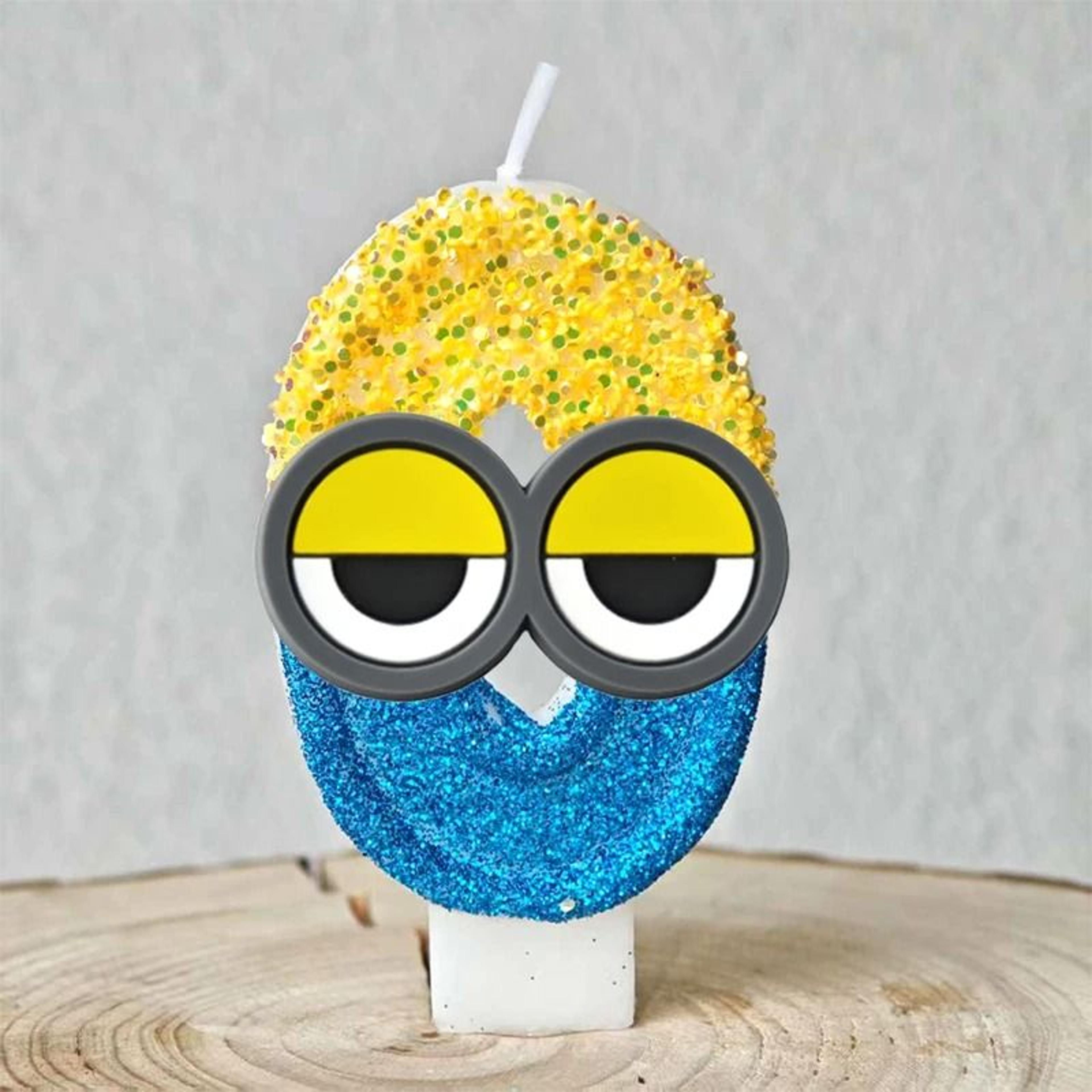 Cute Yellow Banana Man Number 09 Candle Cartoon Anime Kids Birthday Cake Topper 10