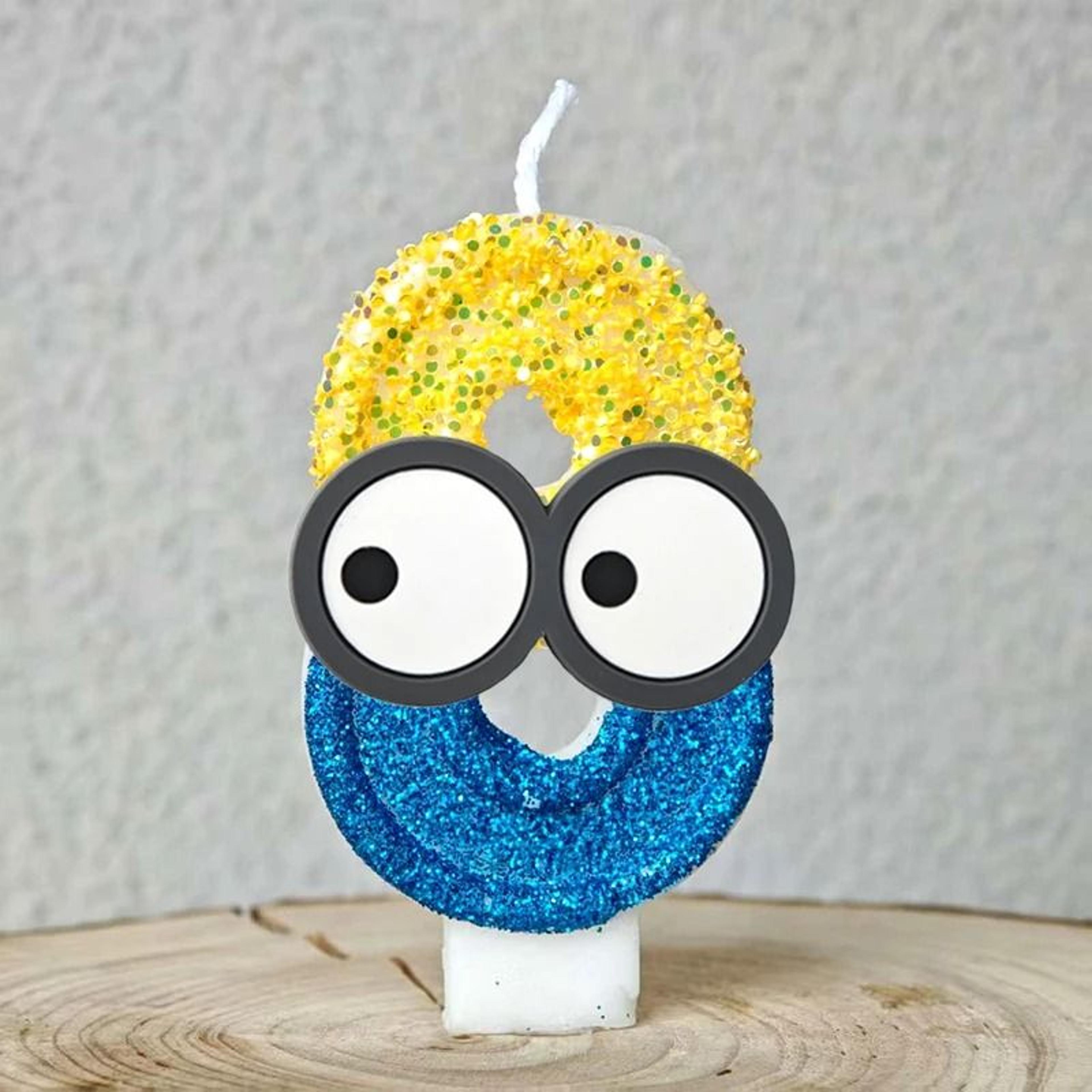 Cute Yellow Banana Man Number 09 Candle Cartoon Anime Kids Birthday Cake Topper 28