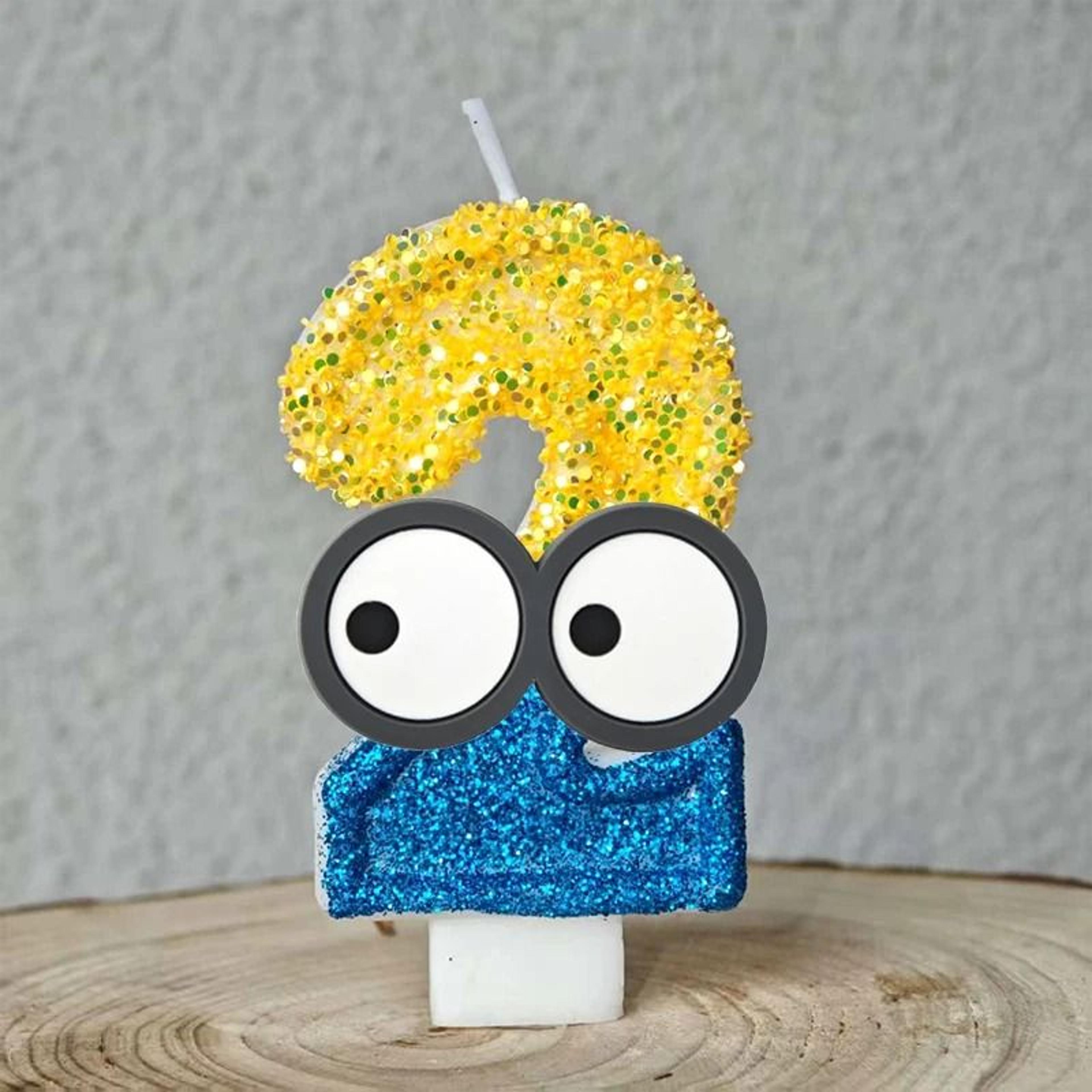 Cute Yellow Banana Man Number 09 Candle Cartoon Anime Kids Birthday Cake Topper 22