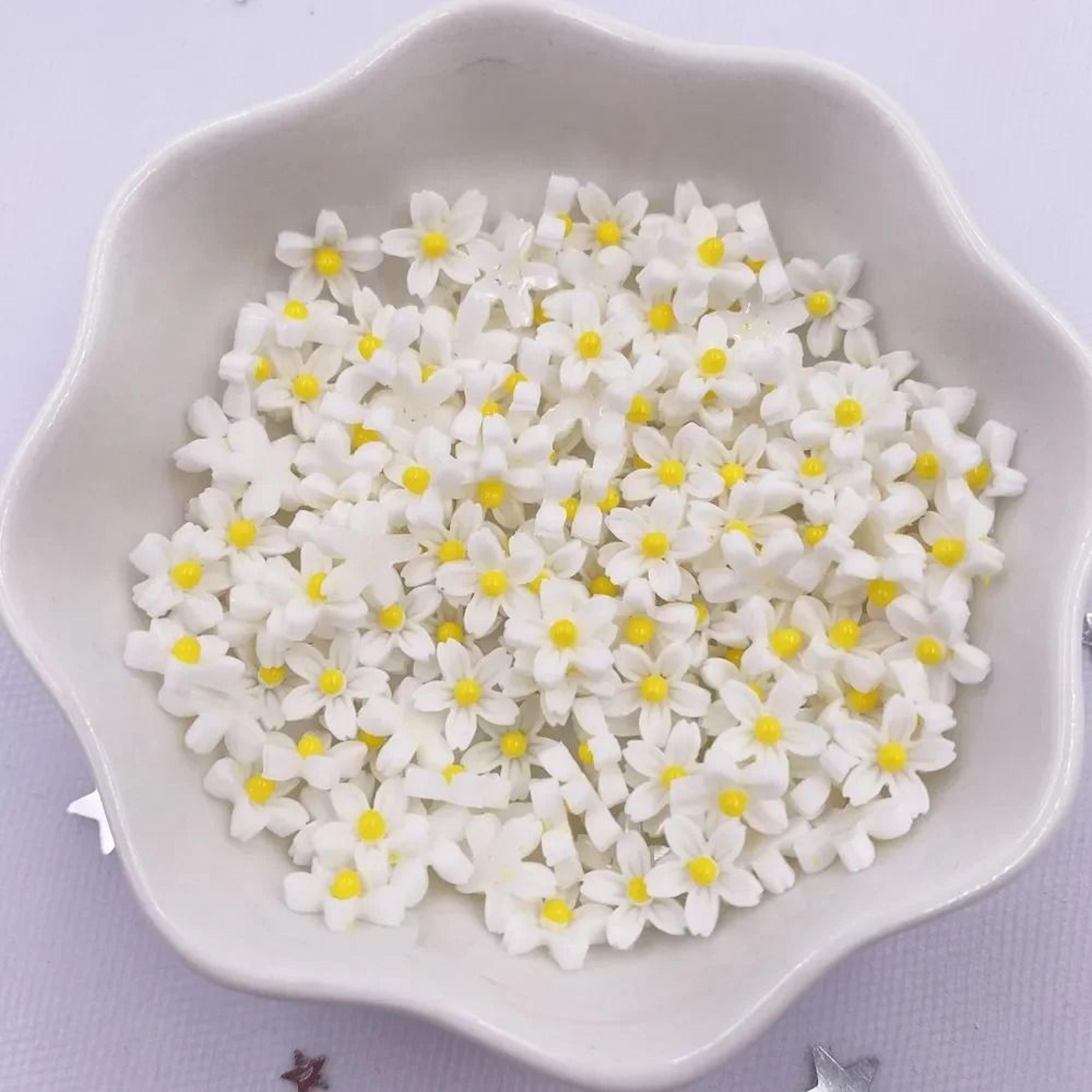 100Pcs 8mm Resin 3D Mini Flower Gems Flatback Cabochons For Nail Art  DIY Crafts 9