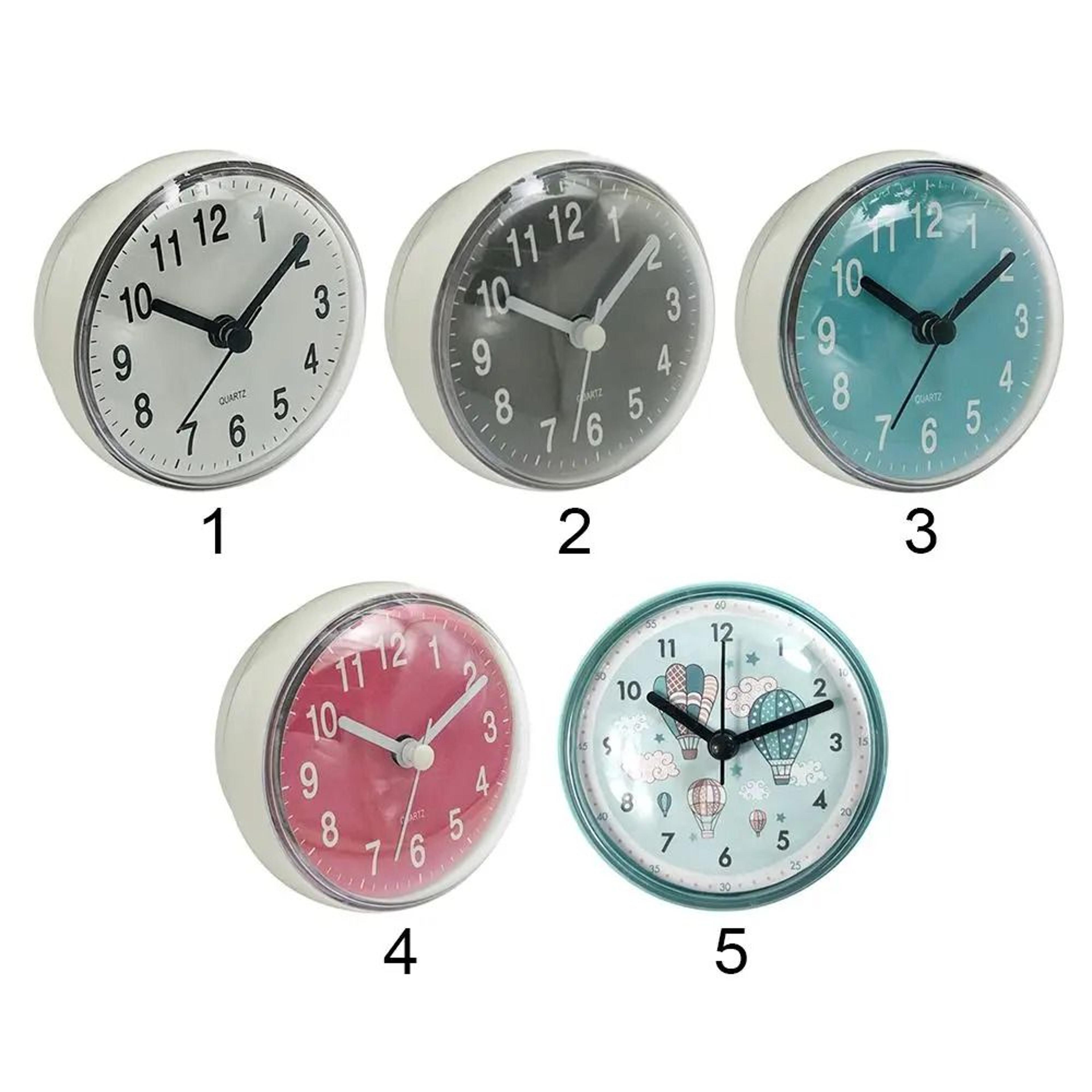 Mini Suction Cup Wall Clock Waterproof AntiFog 7cm Small Quartz Clock For Bathroom  Kitchen 4
