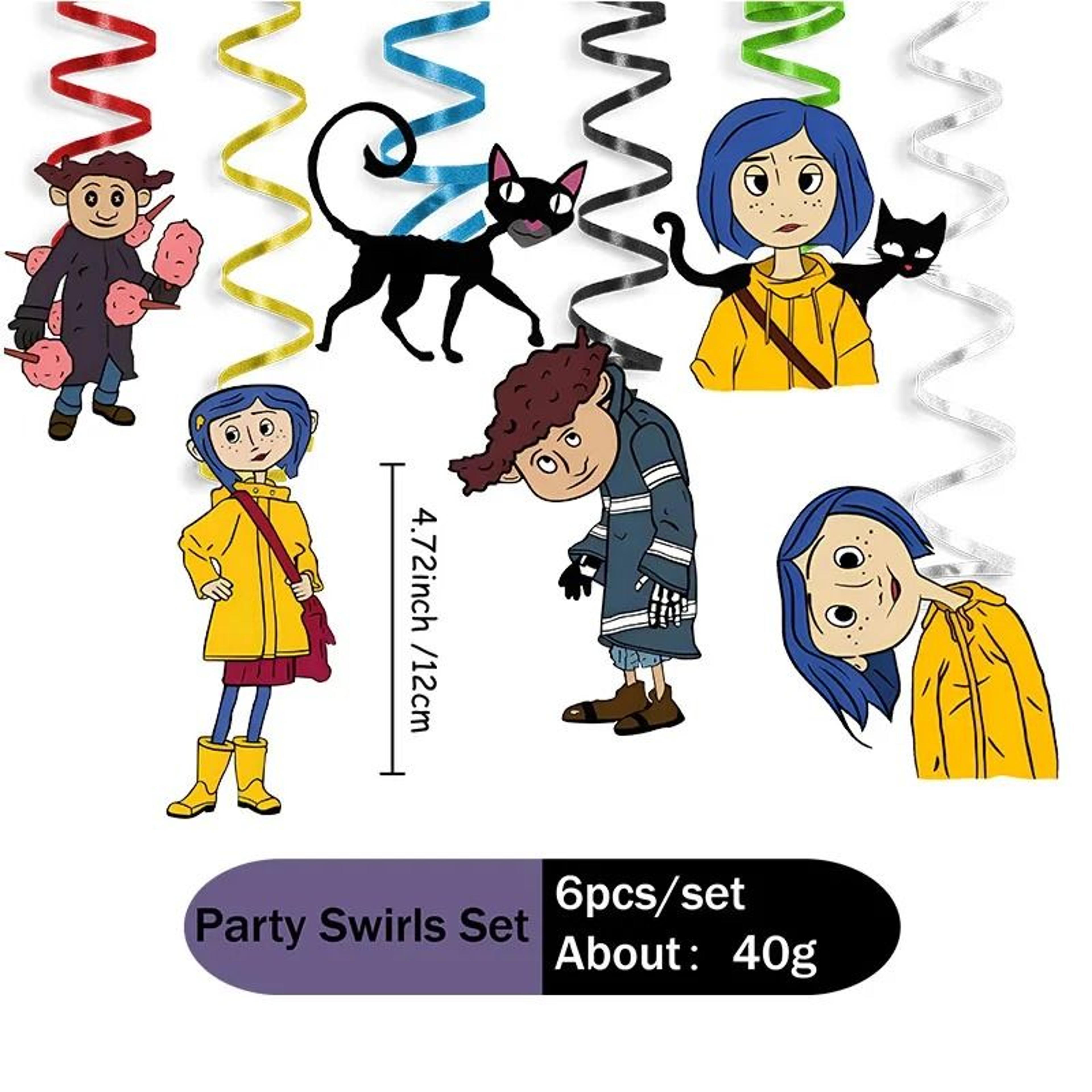 Cartoon Coraline Girl Theme DIY Birthday Party Decoration Set  Cake Supplies 12