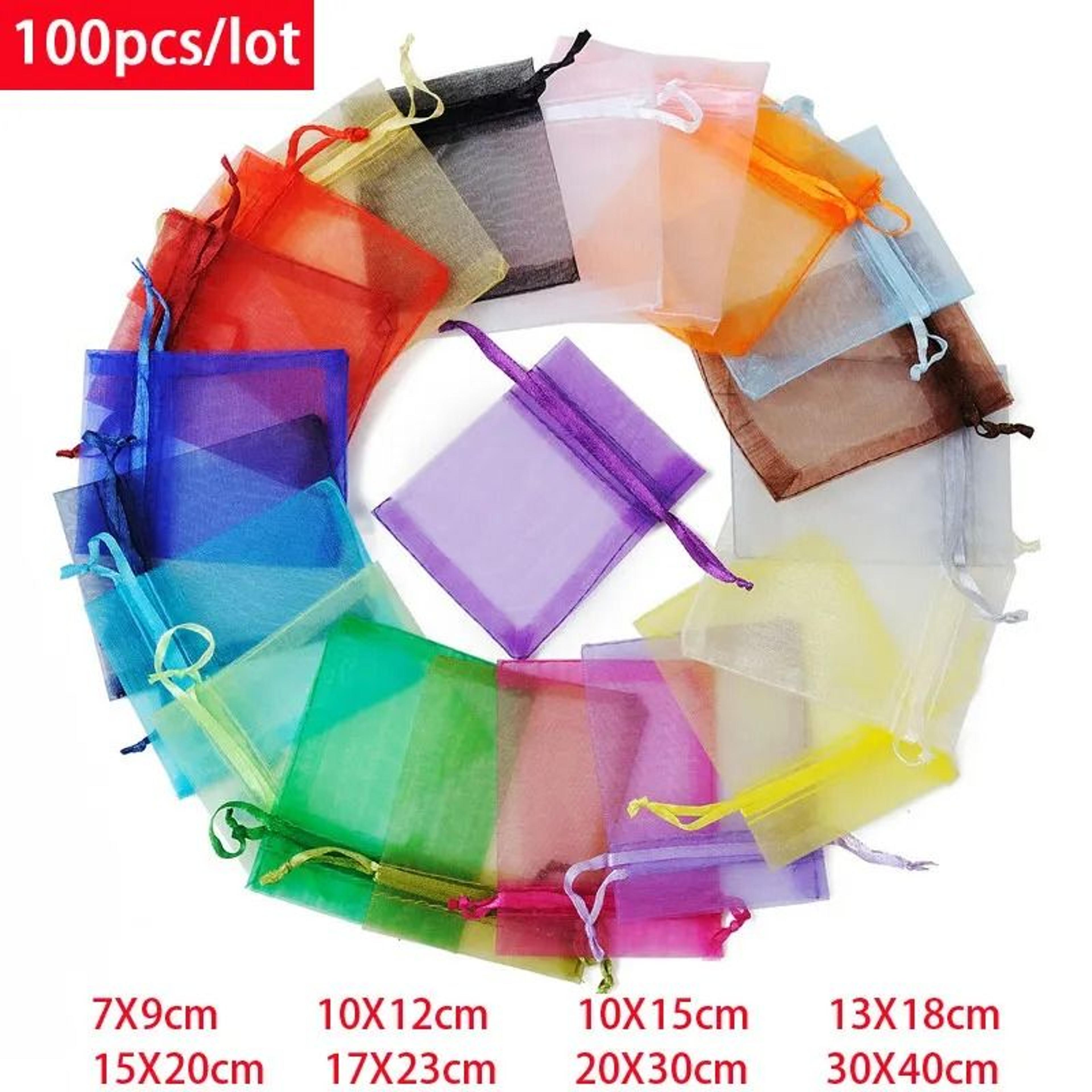 100-piece bulk organza gift bags drawstring jewelry pouches for wedding favors & crafts