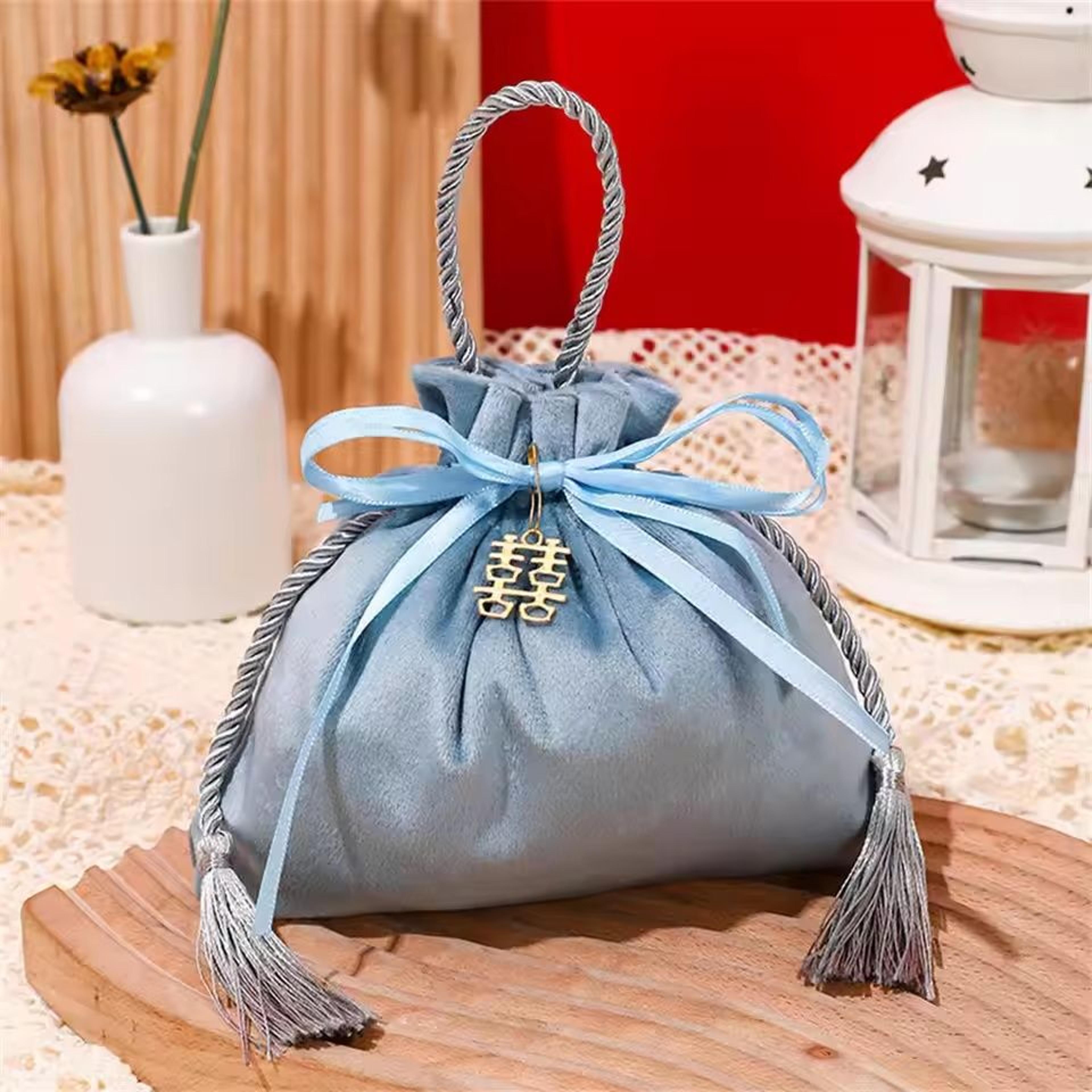 Luxury Pearl Drawstring Velvet Pouch Gift Bag For Jewelry  Wedding Favors 22