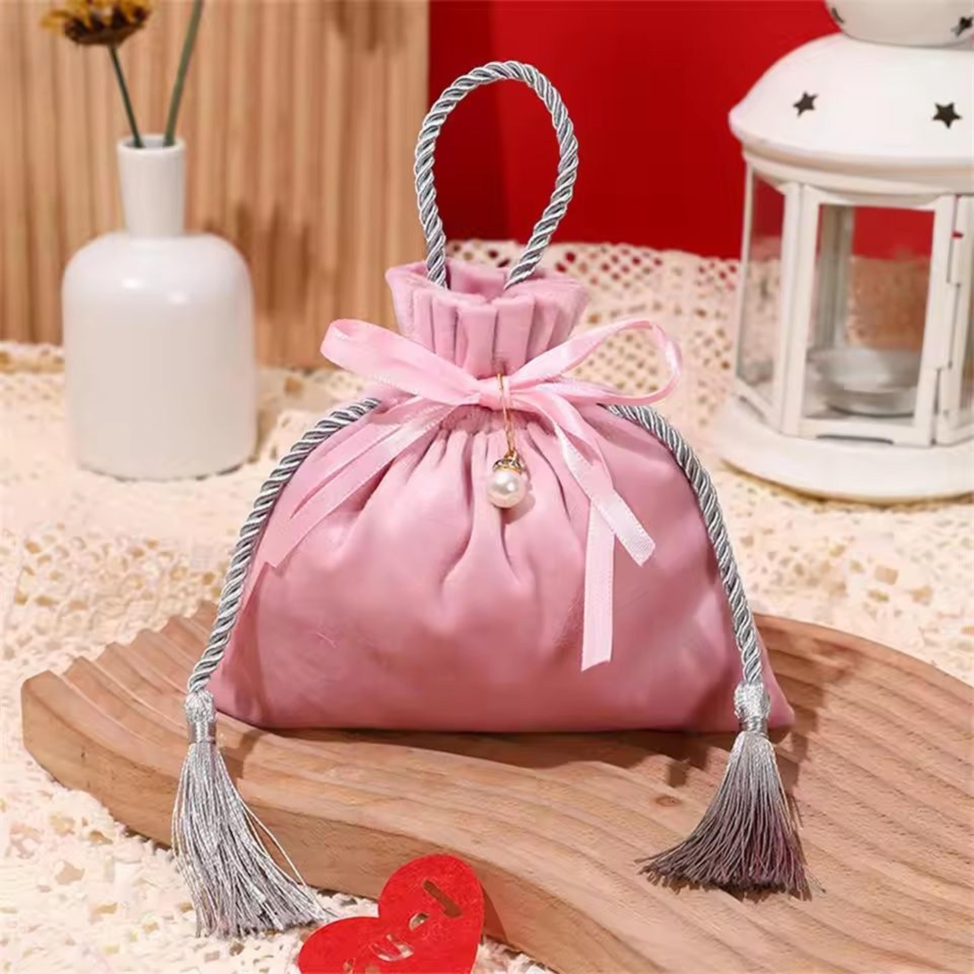 Luxury Pearl Drawstring Velvet Pouch Gift Bag For Jewelry  Wedding Favors 6