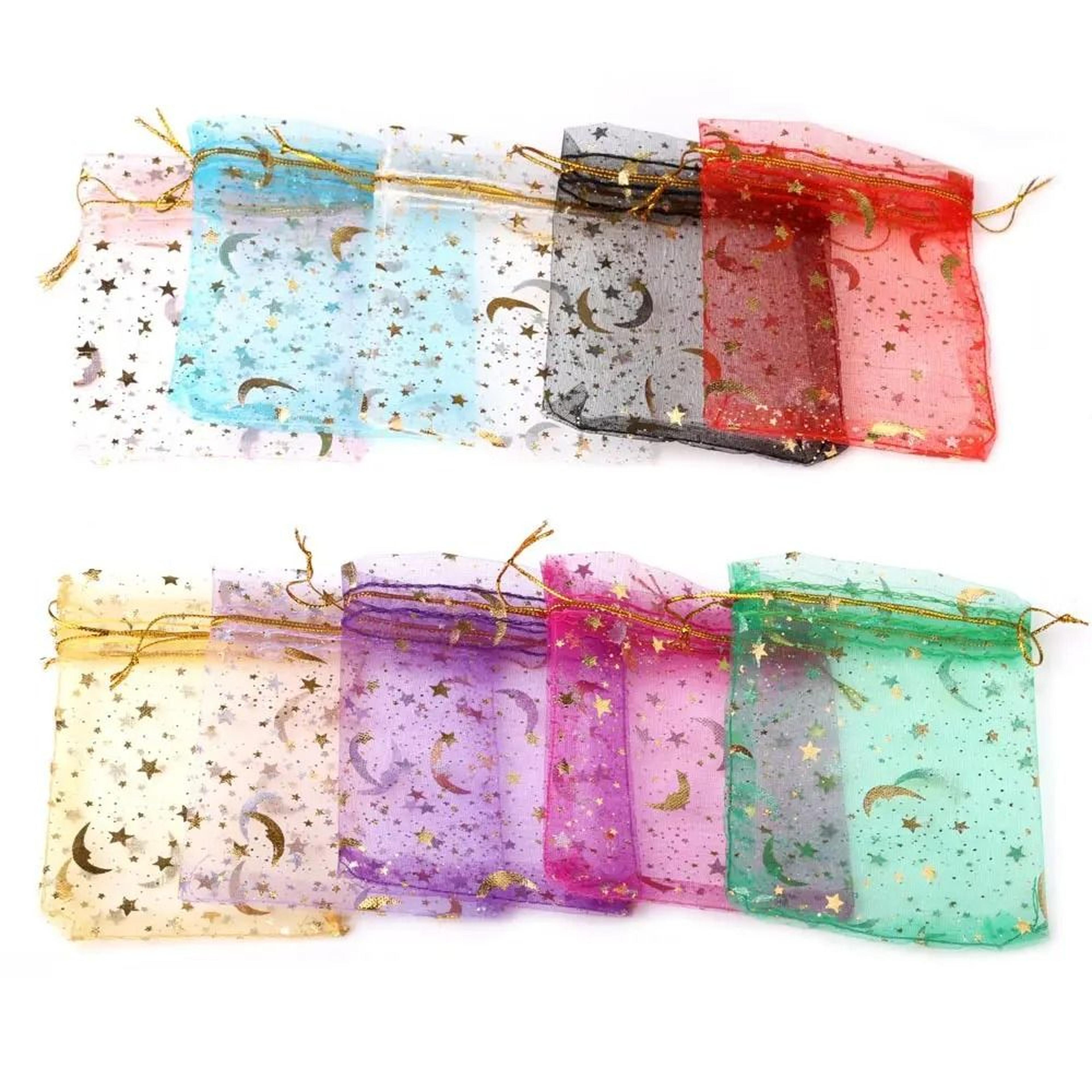 Gold Star Moon Organza Gift Drawstring Bags For Jewelry  Wedding Favors 16