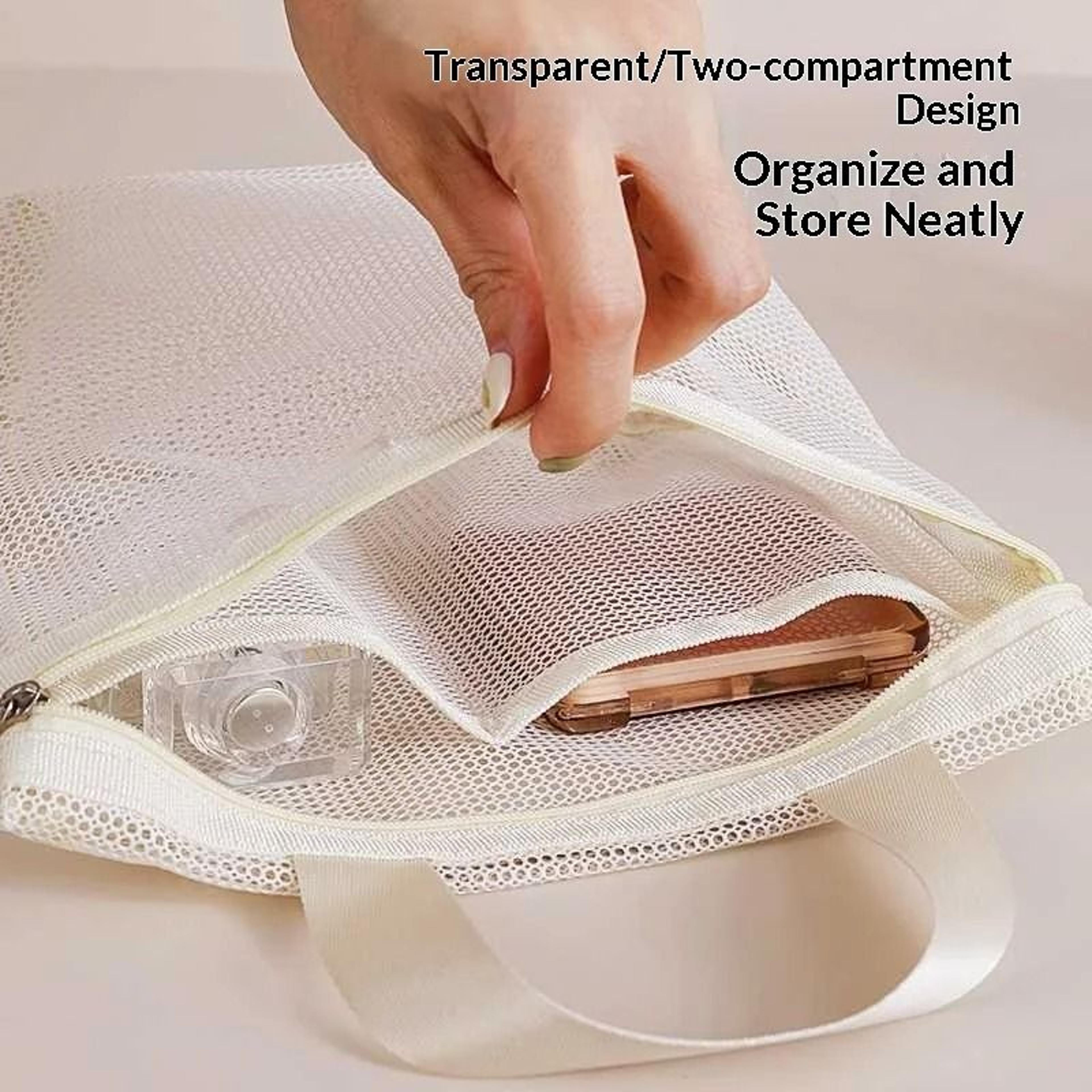 HOMEFISH Breathable Mesh Makeup Toiletry Bag Portable Shower Caddy Hanging Organizer 3