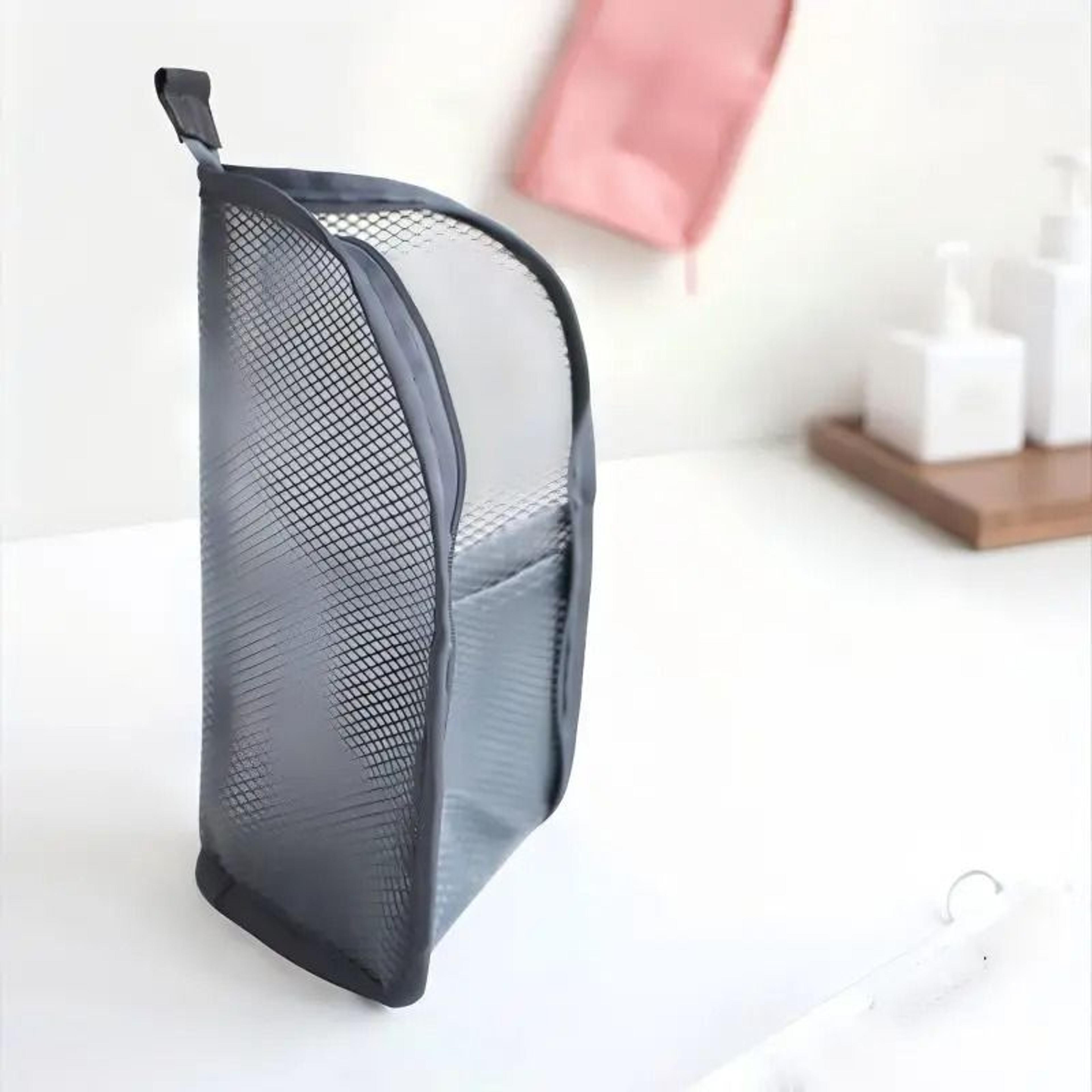 womens waterproof eva mesh cosmetic bag portable travel makeup & toiletry organizer