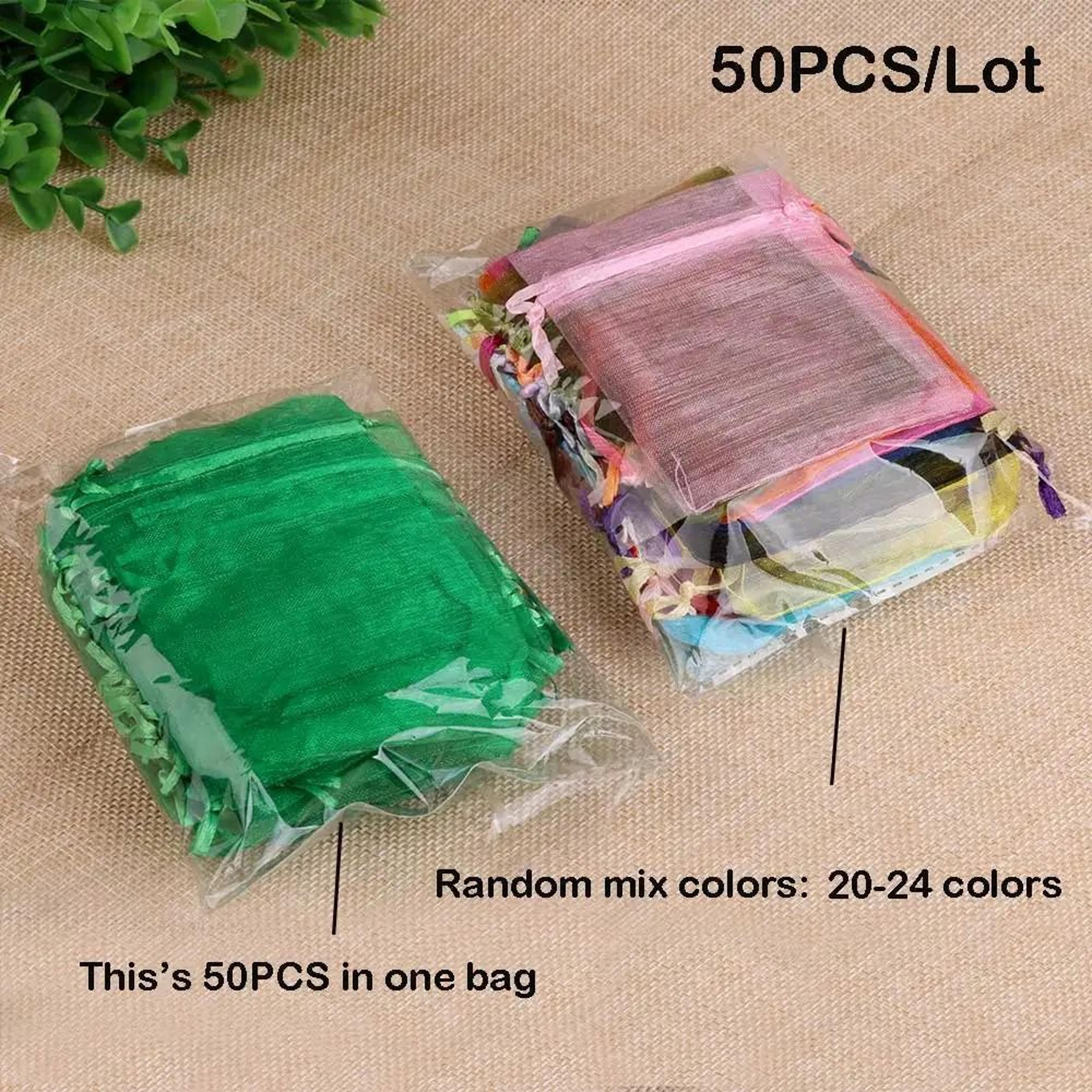 Colorful Drawstring Organza Gift Bags Set For Wedding Favors  Jewelry Packaging 2