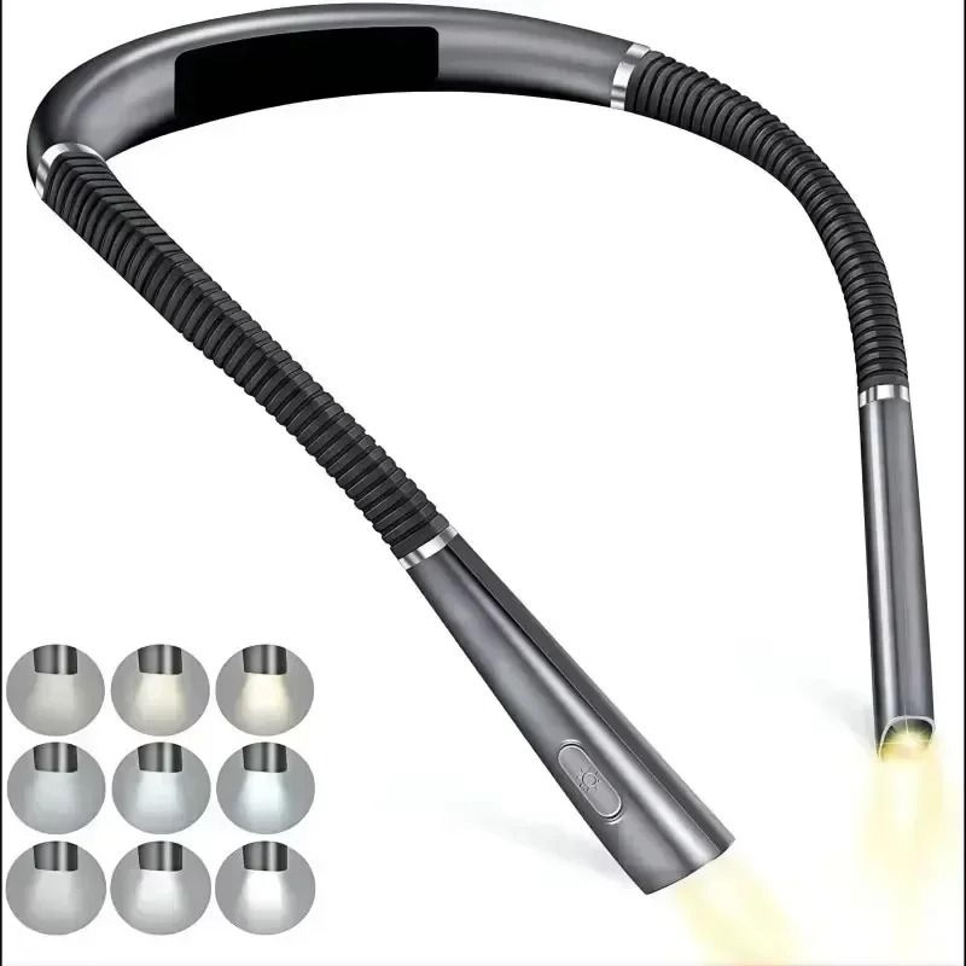 LED Neck Reading Light USB Rechargeable HandsFree Book Light Flexible 3Color Bed Lamp 8