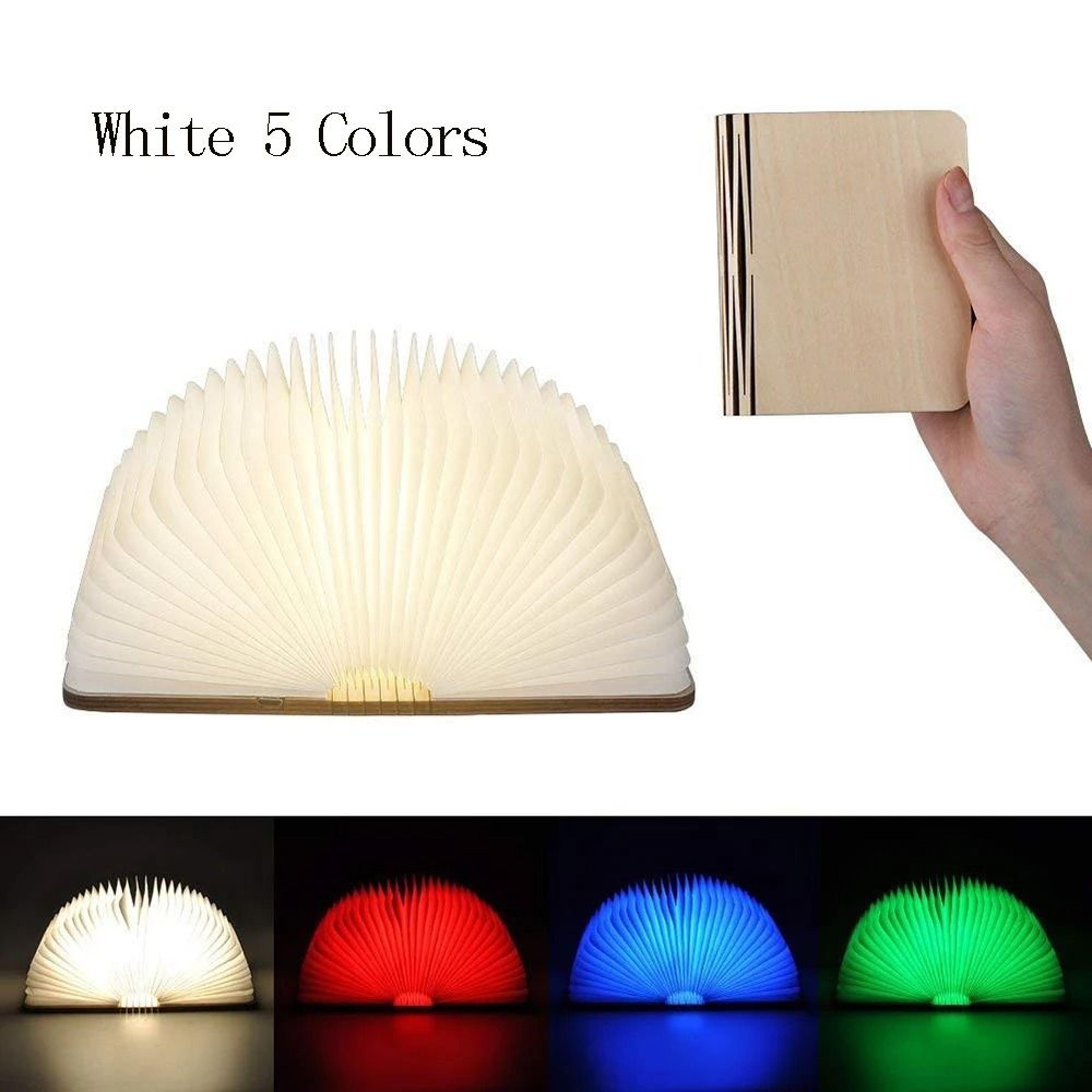 Creative Wooden Foldable LED Book Light Rechargeable Luminous Night Lamp  Holiday Gift 8