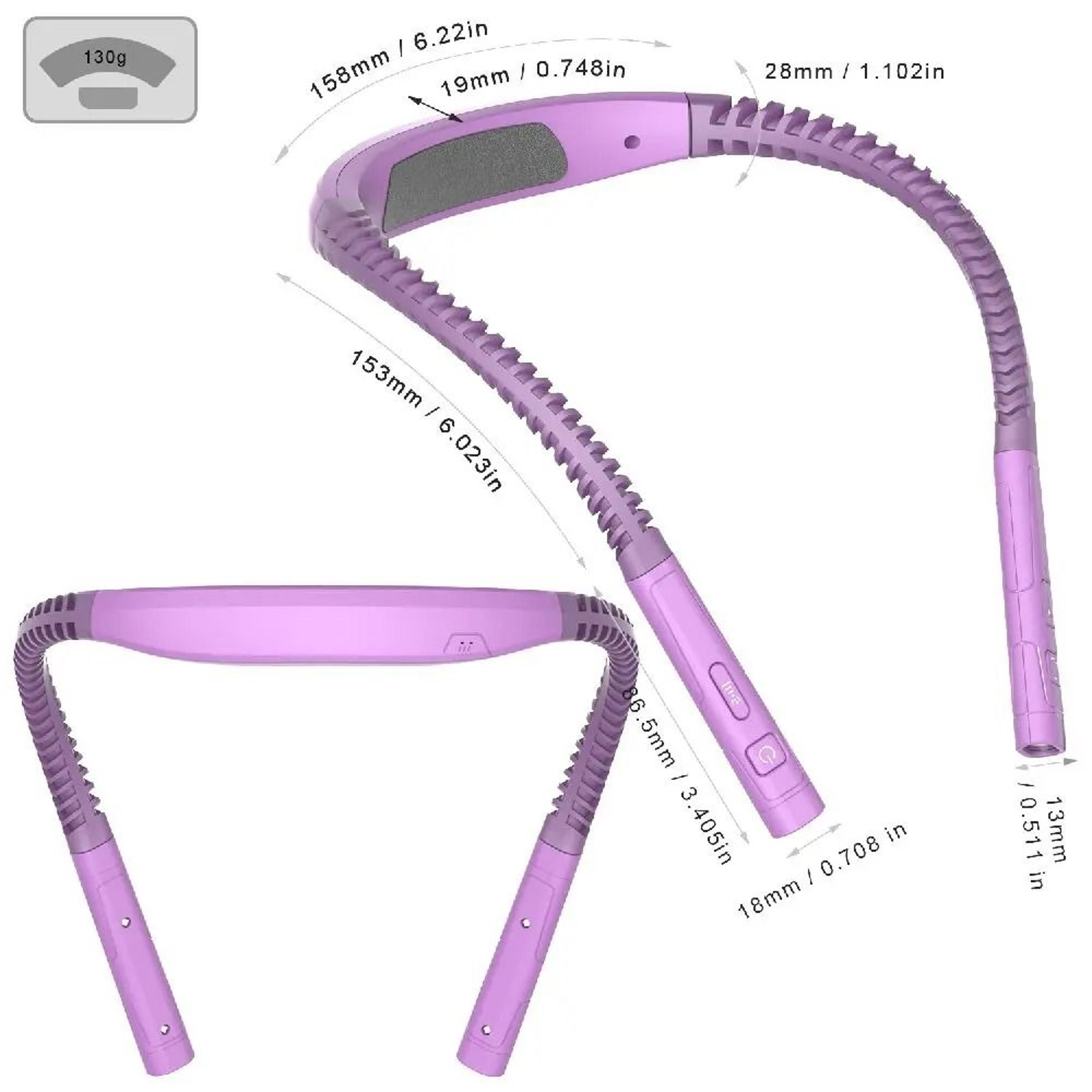 LED Neck Reading Light 3 Colors 3 Brightness Levels USB Rechargeable HandsFree Book Lamp 3