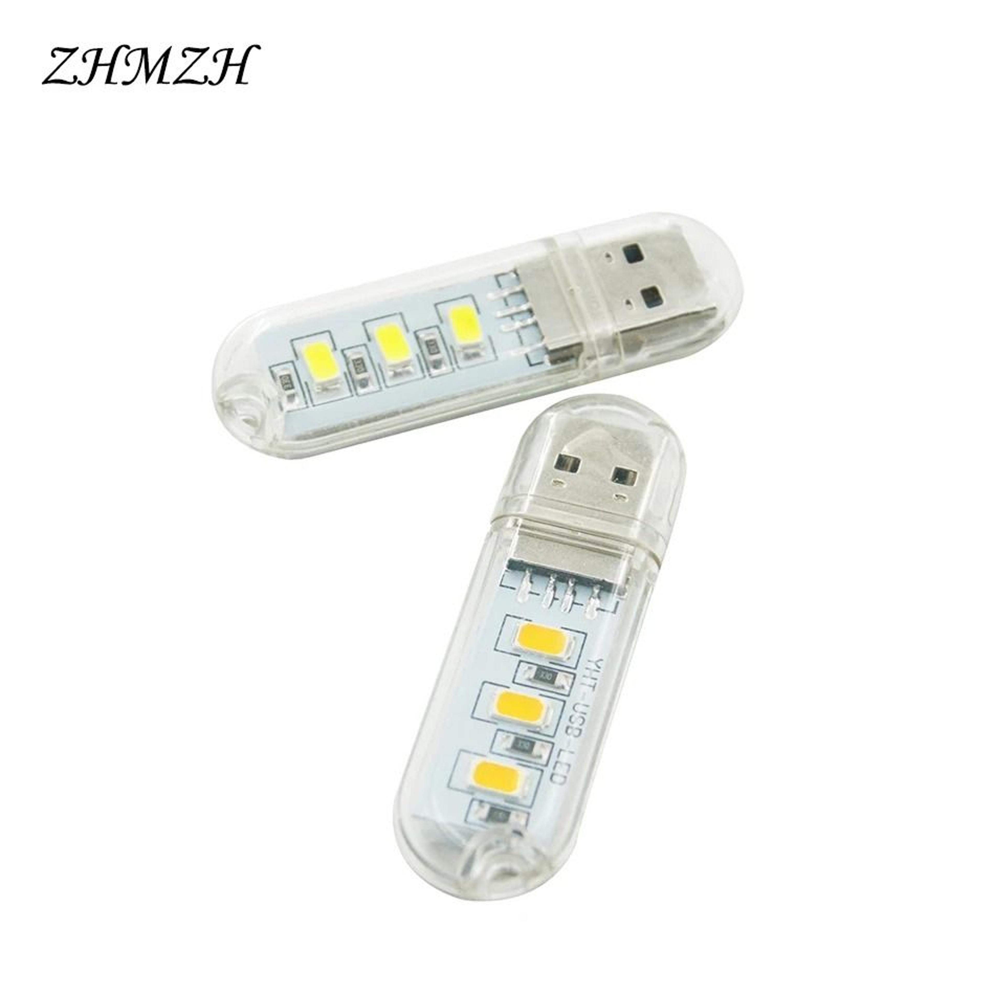 Portable USB UDisk Mini LED Night Light 3LED 15W Power Bank Powered Reading Lamp 12 Colors Availabl 3