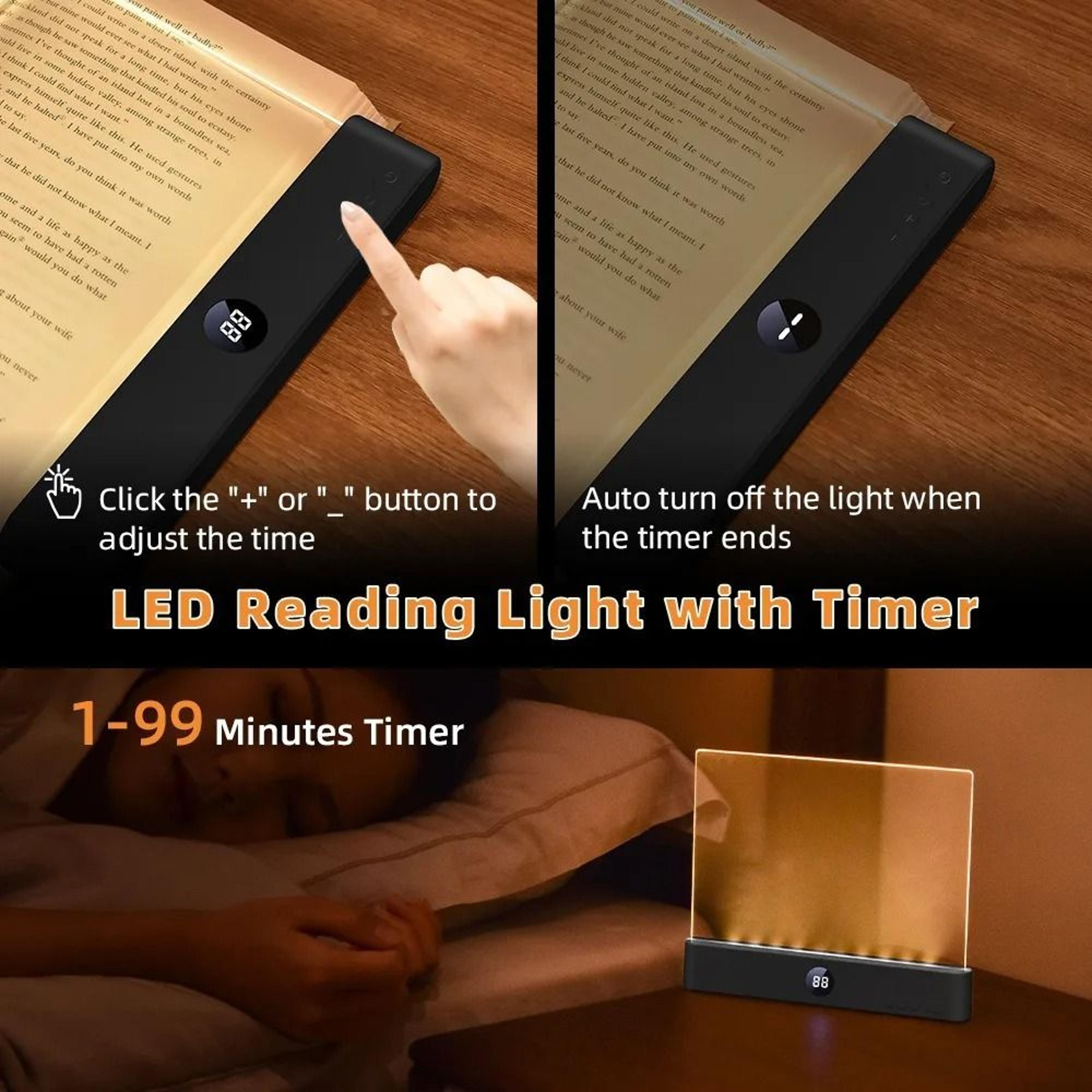 2in1 LED Flat Panel Page Reading Light USB Rechargeable Eye Protection Night Vision Book Lamp 1