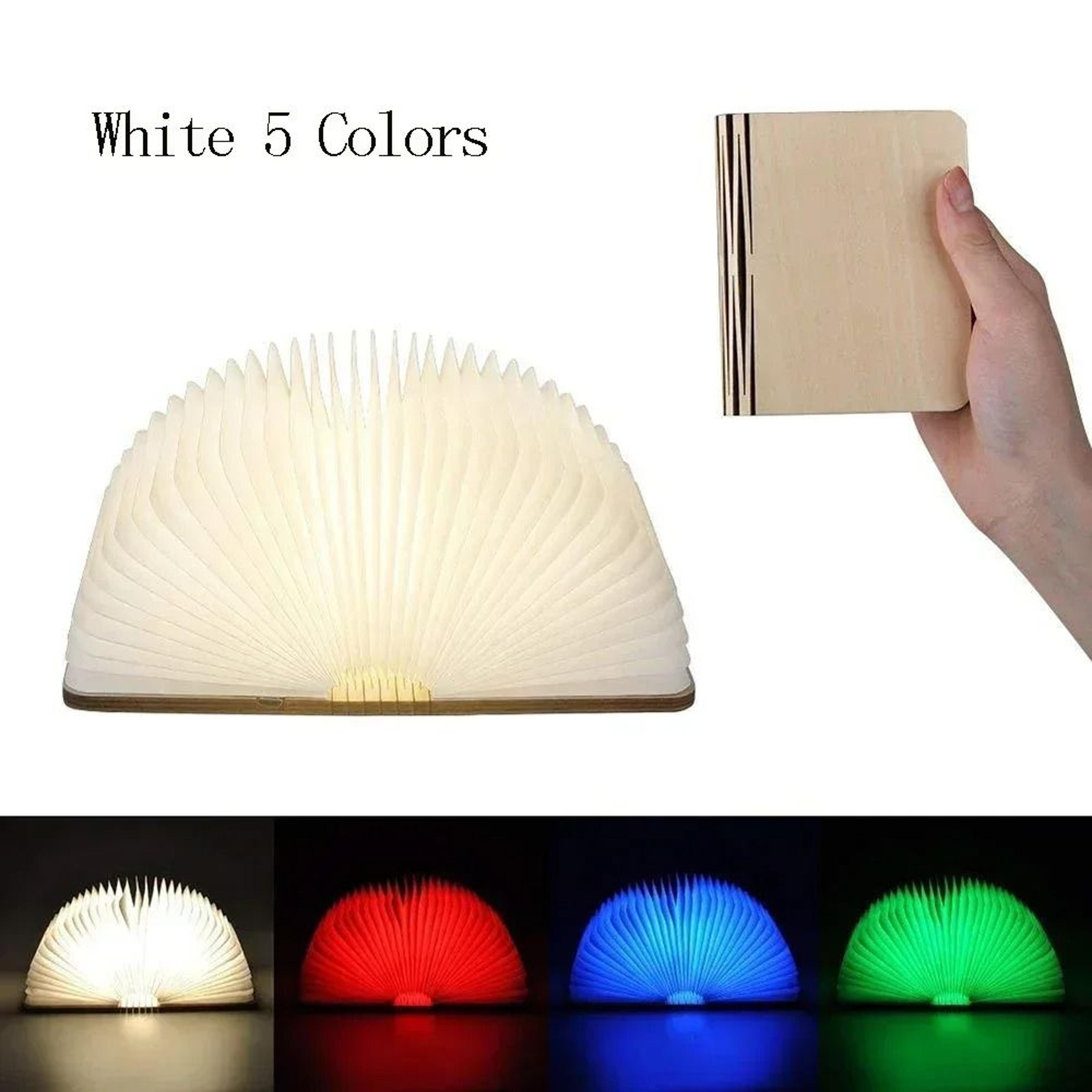 3D Folding Creative Wooden LED Book Light RGB Color USB Rechargeable Bedroom Table Lamp  Birthday G 6