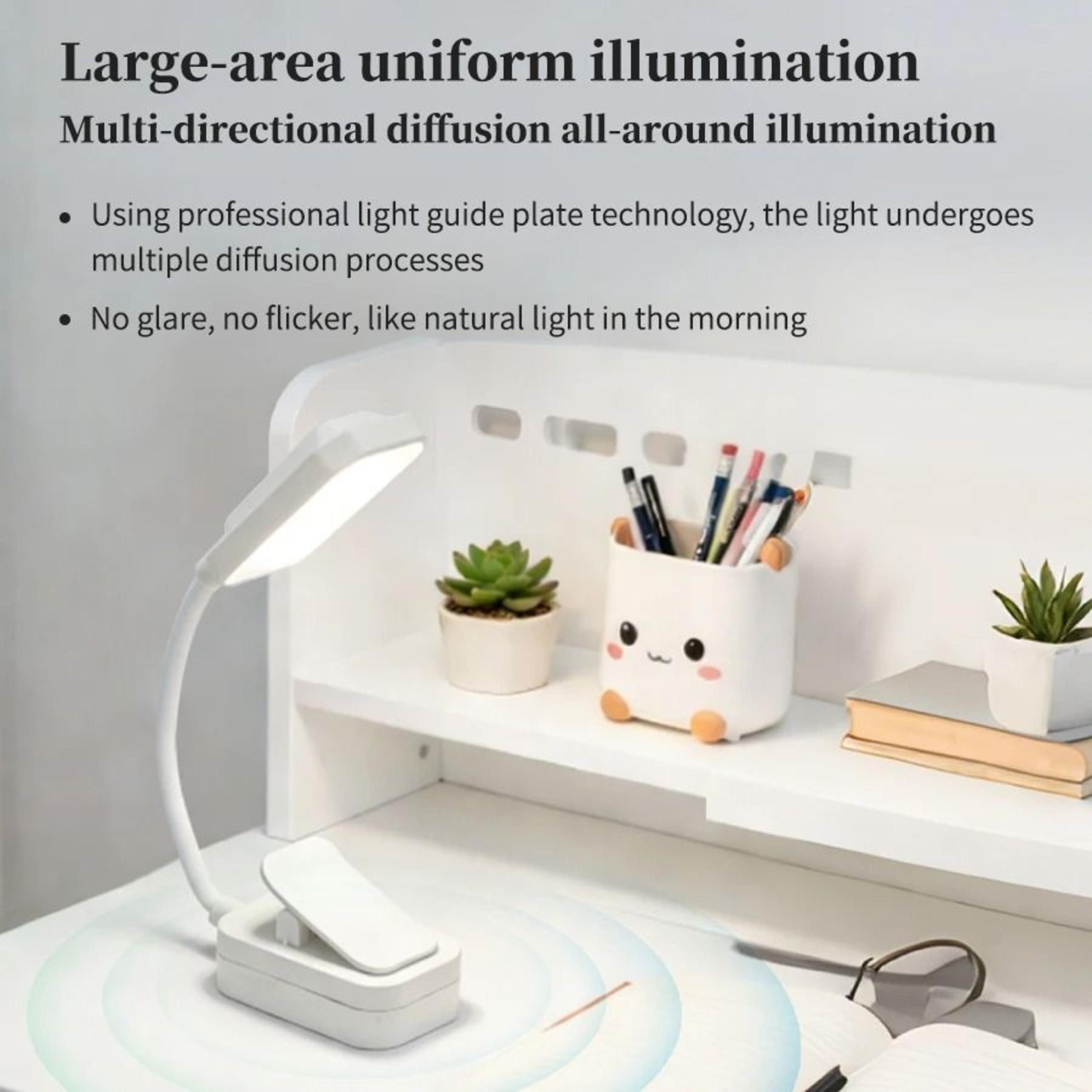 TypeC Rechargeable LED Desk Lamp ClipOn Reading Light 360 Flexible Gooseneck Touch Dimmable Eye Pro 3