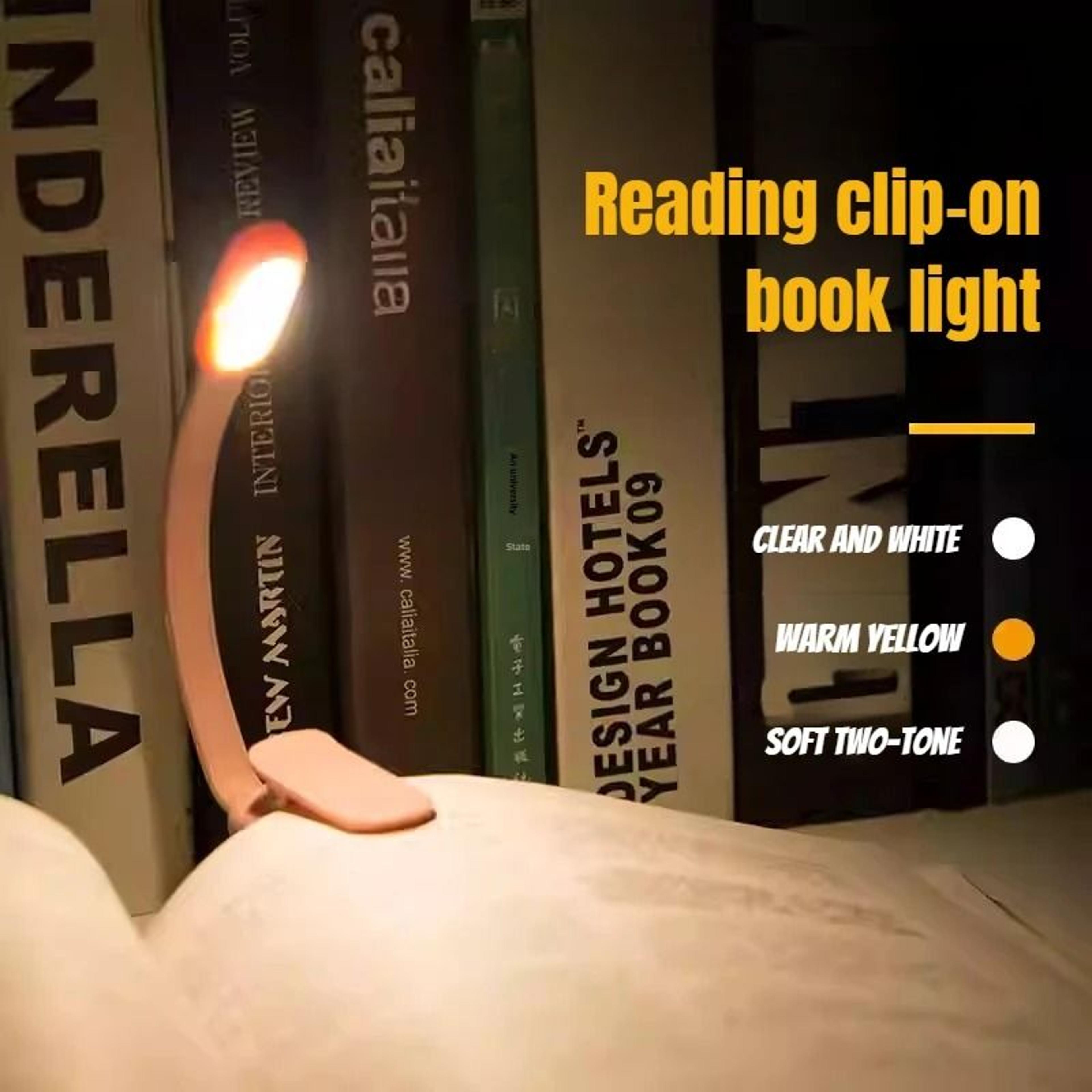 Mini LED USB Rechargeable ClipOn Reading Light Flexible Bedside Lamp  Portable Flashlight 0