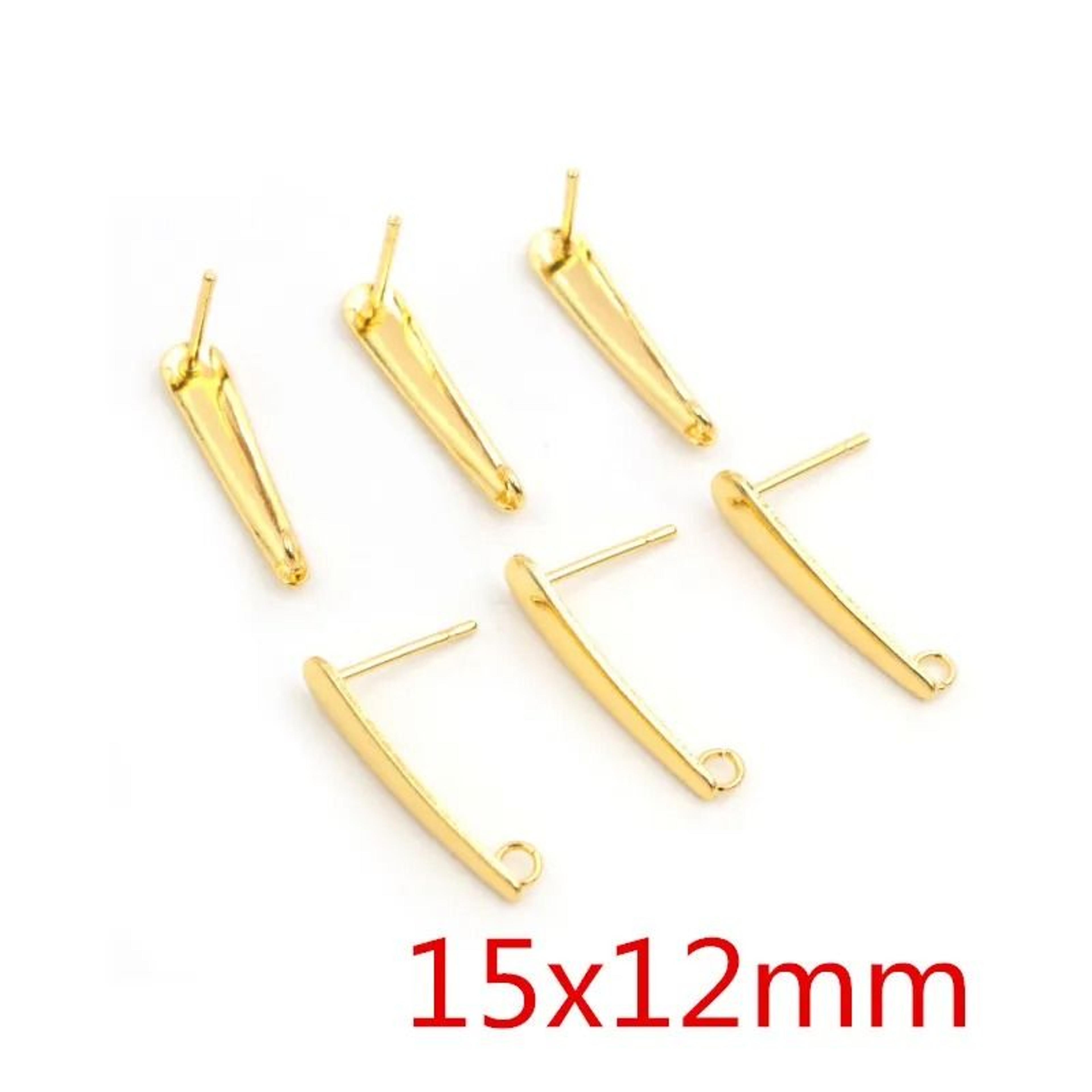 20pcs 316 Stainless Steel Gold Geometric Earring Stud Posts Connector Findings For DIY Jewelry Maki 13
