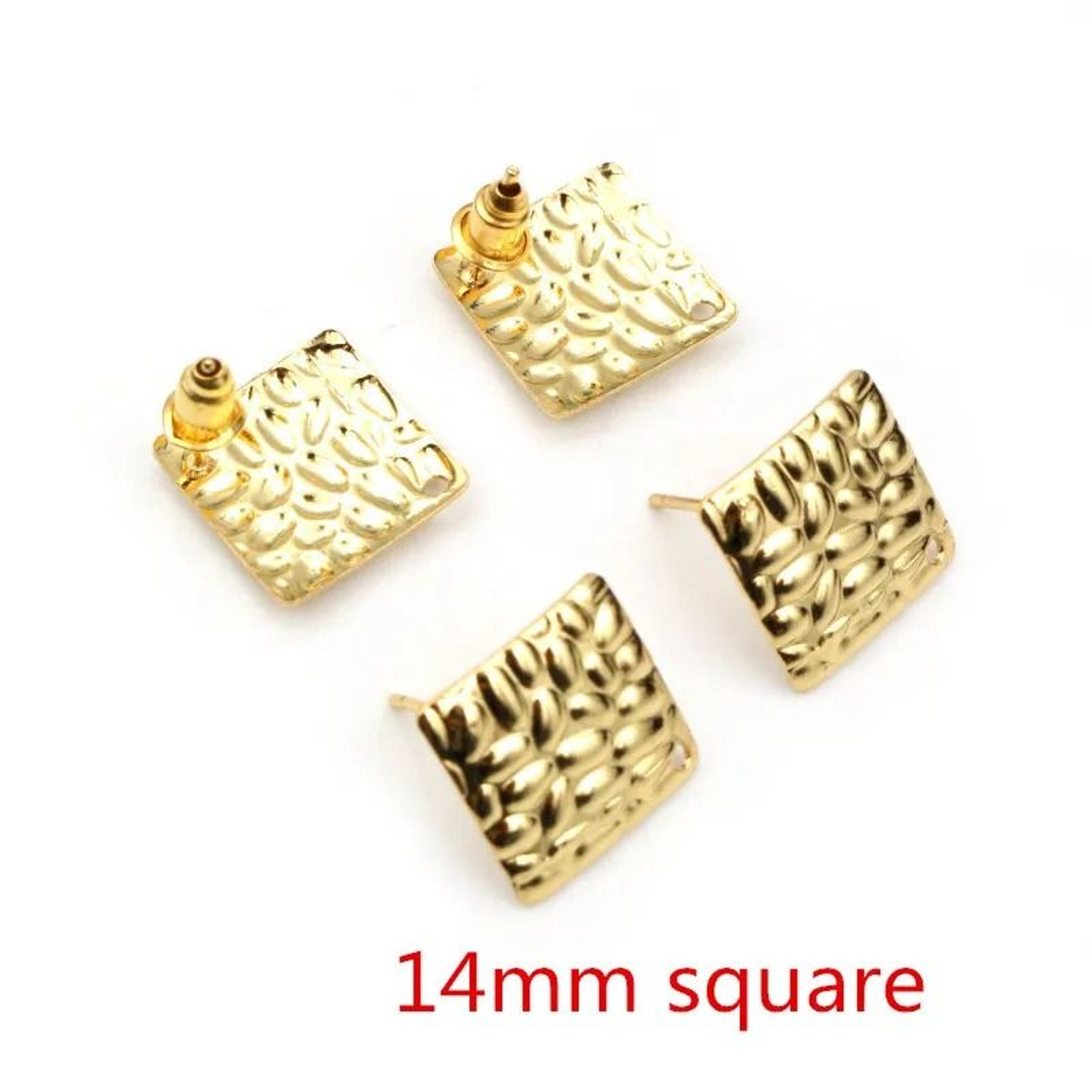 20pcs 316 Stainless Steel Gold Geometric Earring Stud Posts Connector Findings For DIY Jewelry Maki 22