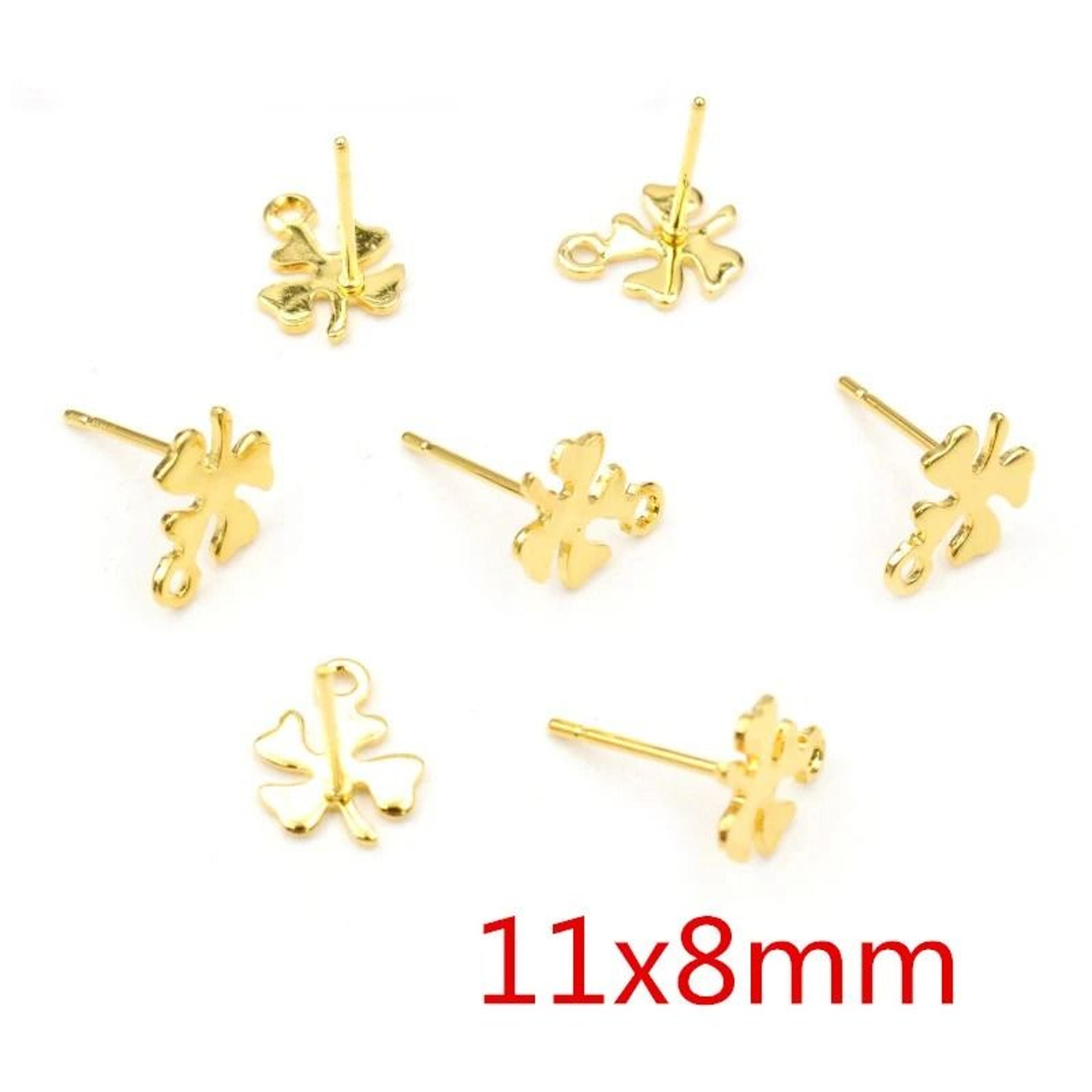 20pcs 316 Stainless Steel Gold Geometric Earring Stud Posts Connector Findings For DIY Jewelry Maki 23